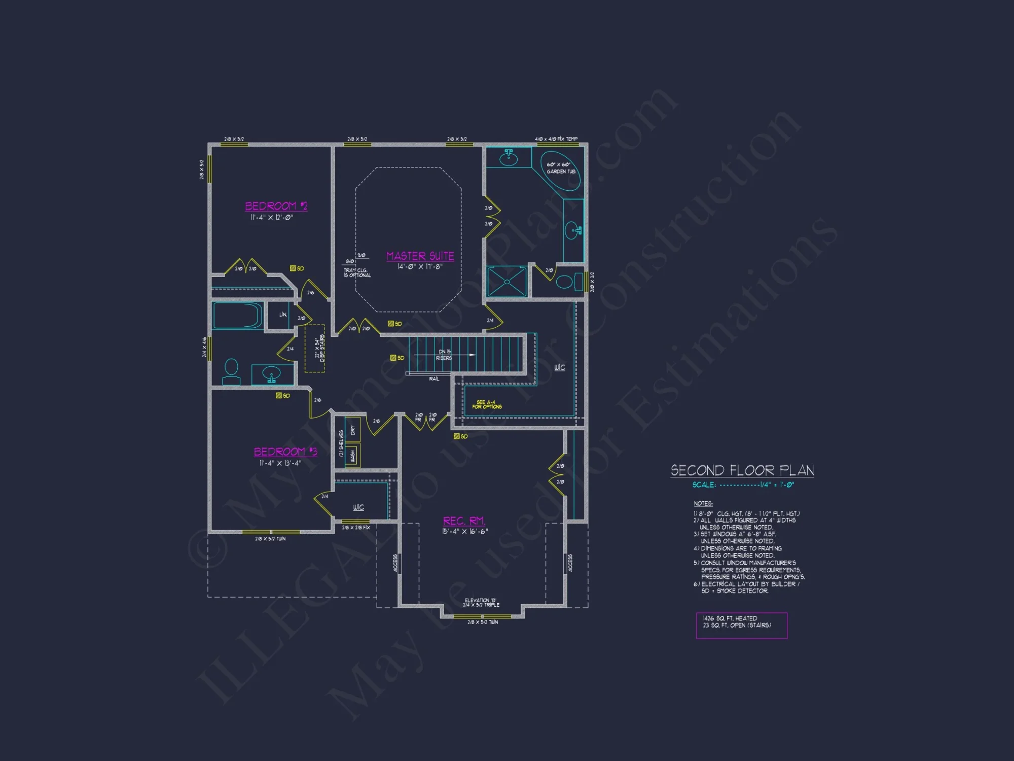 Modern Craftsman house Plan with 2 Floors and CAD Designs