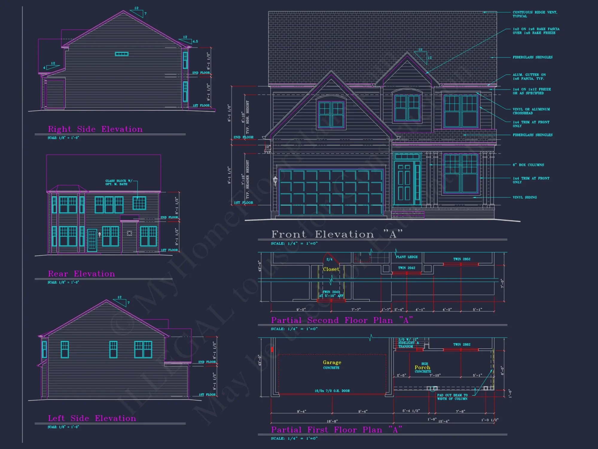 Beautiful 2-Story house Plan with 4 Bedrooms, 2.5 Baths, and CAD Designs