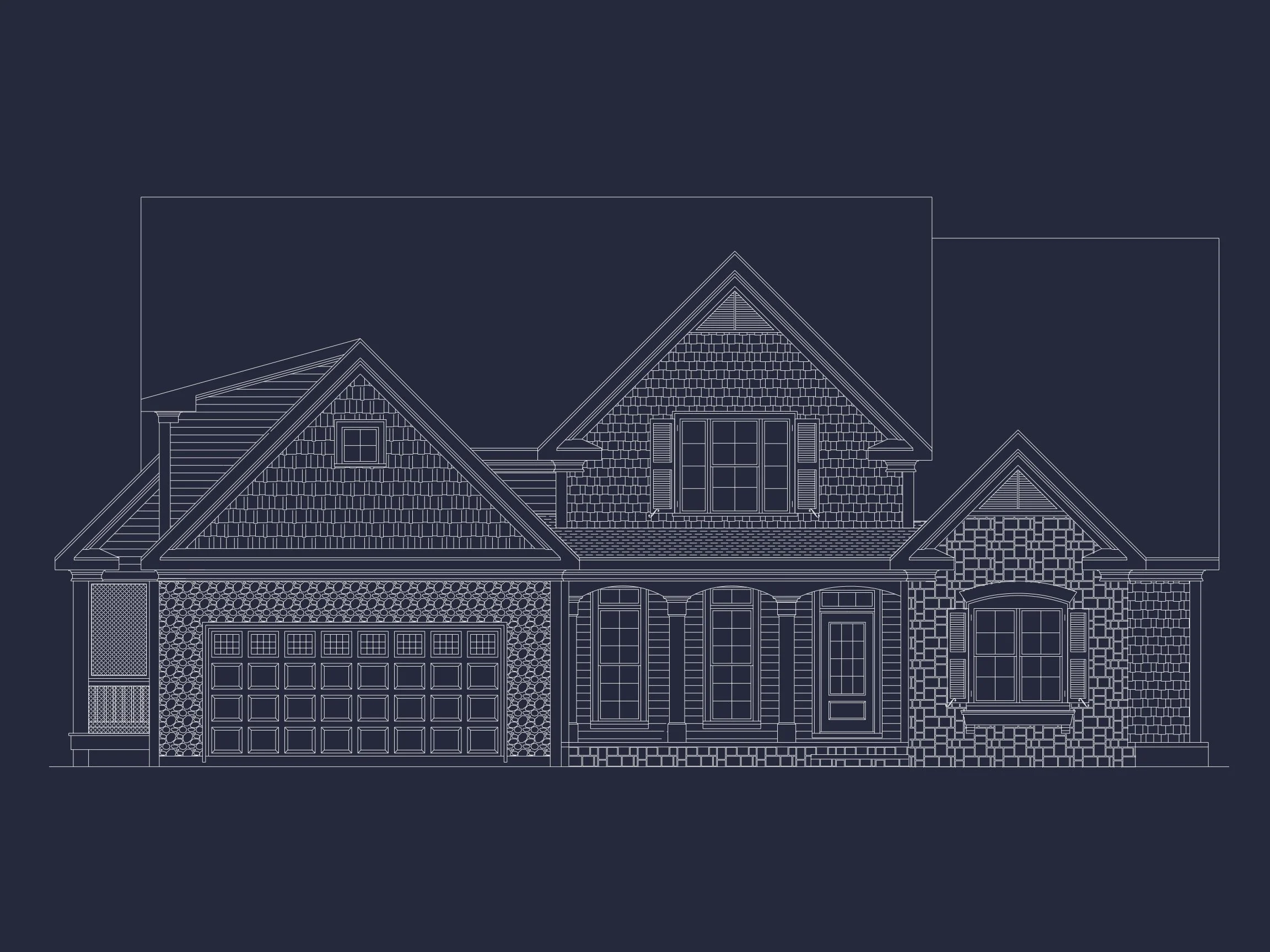 8-1244 HOUSE PLAN - 3 Bed • 2.5 Bath • 2,460 Sq Ft New American Home Plan—bonus room, porches, 2-car garage 15 Elegant 2-Story house Plan with CAD Designs and Floor Blueprint
