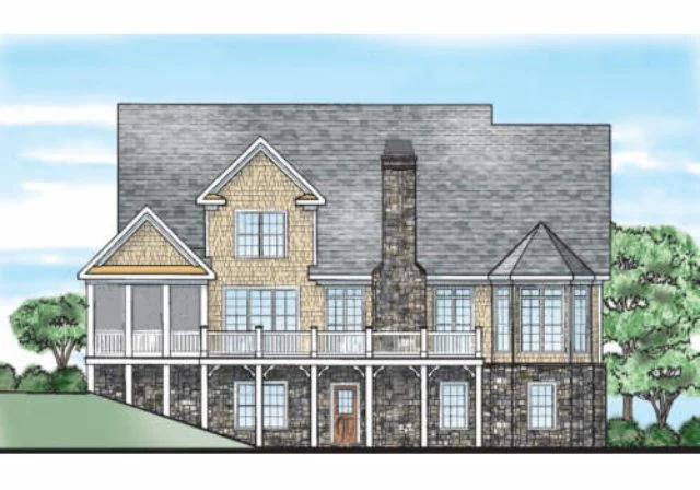 8-1244 HOUSE PLAN - 3 Bed • 2.5 Bath • 2,460 Sq Ft New American Home Plan—bonus room, porches, 2-car garage 4 Elegant 2-Story house Plan with CAD Designs and Floor Blueprint