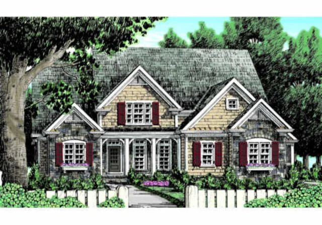 8-1244 HOUSE PLAN - 3 Bed • 2.5 Bath • 2,460 Sq Ft New American Home Plan—bonus room, porches, 2-car garage 3 Elegant 2-Story house Plan with CAD Designs and Floor Blueprint