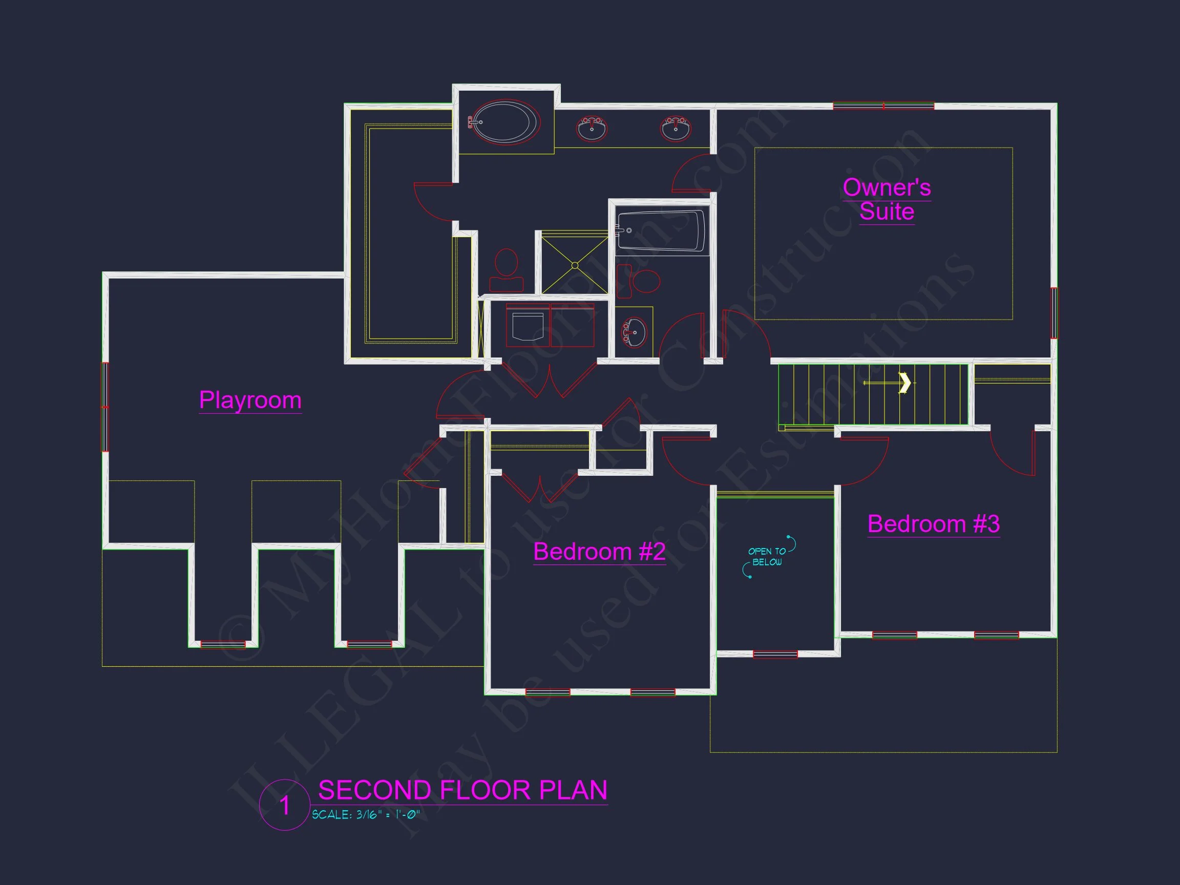 8-1228 HOUSE PLAN - Modern Family House Plan with CAD Blueprint Designs 7 Modern Family house Plan with CAD Blueprint Designs