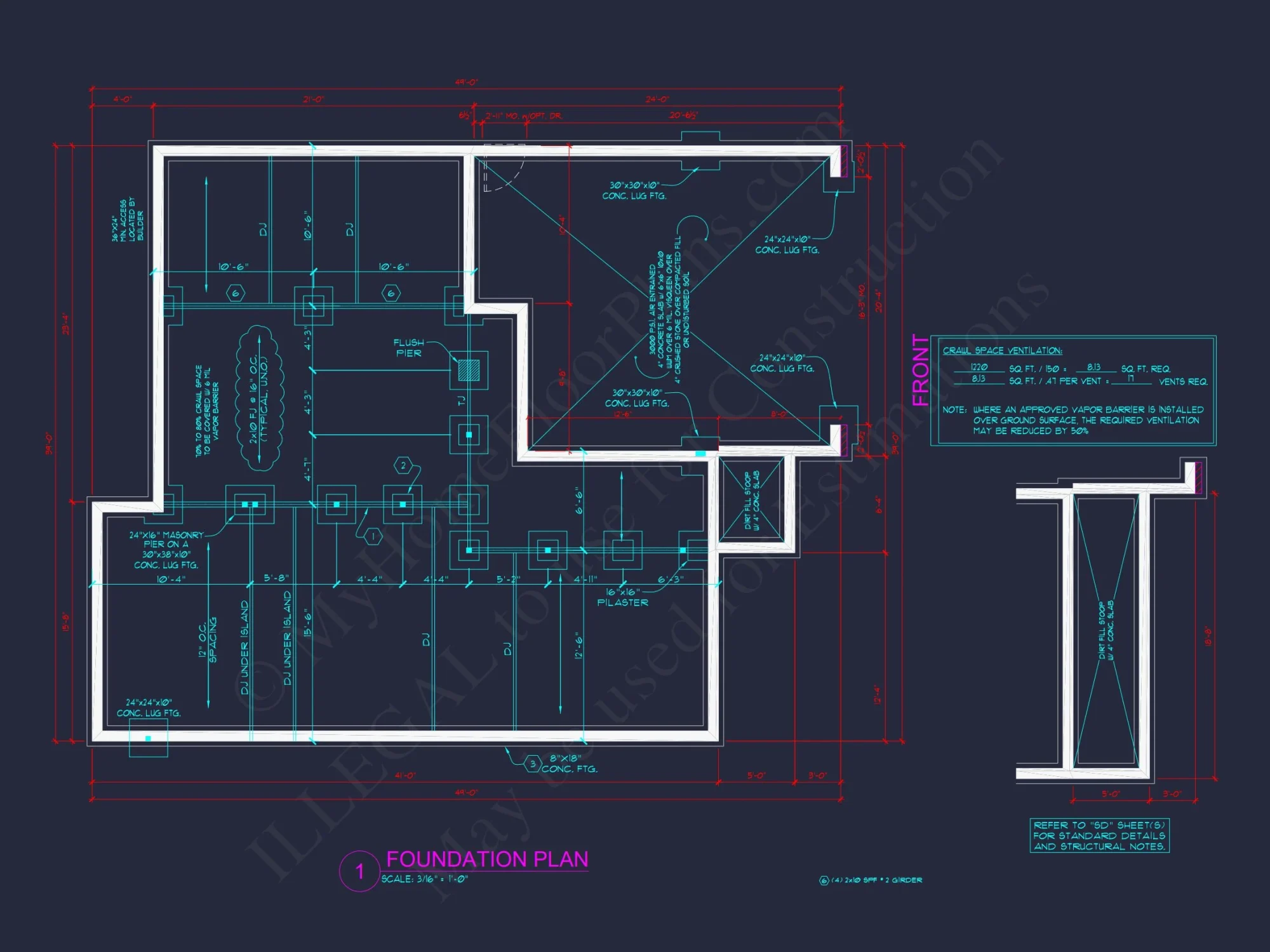 Elegant house Plan with 2-Story CAD Floor Designs and Blueprint