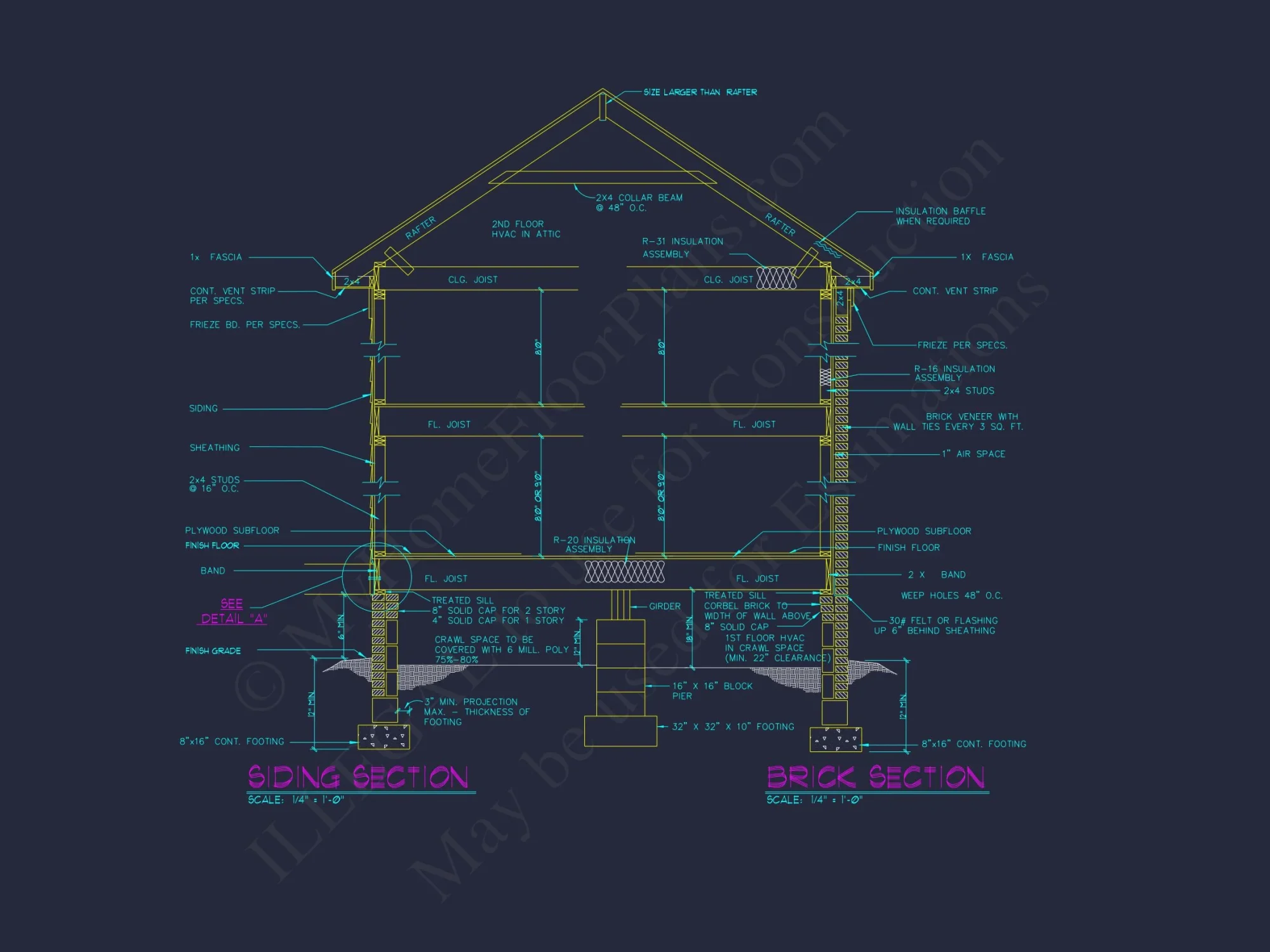 Elegant house Plan with 2-Story CAD Floor Designs and Blueprint
