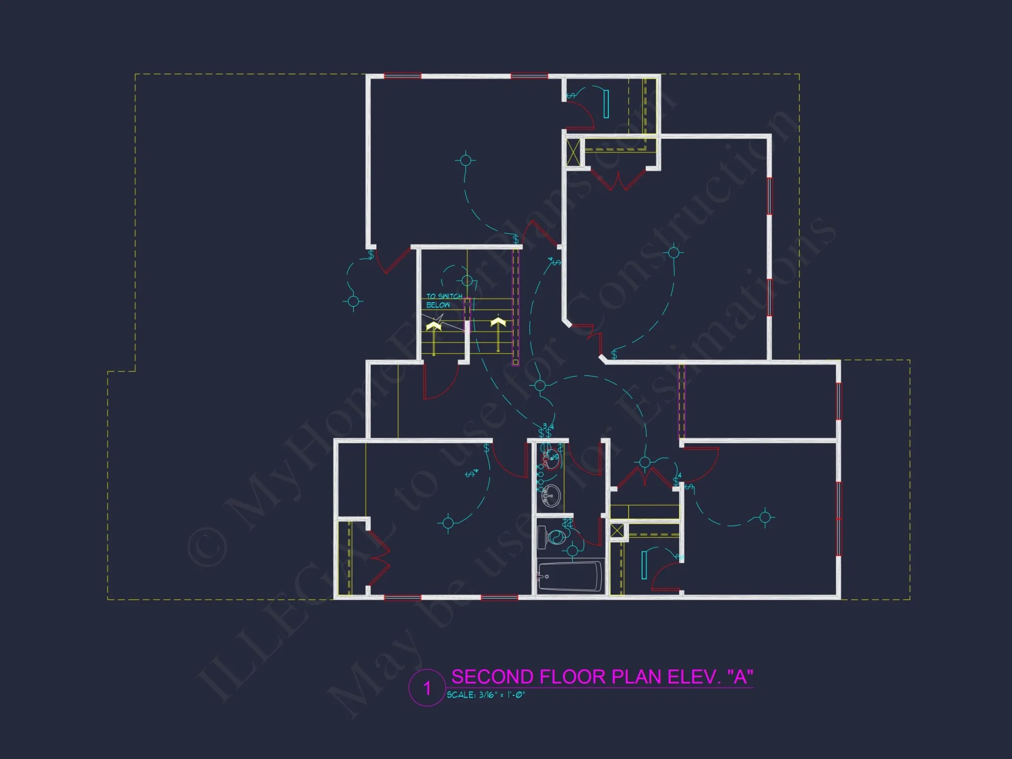 Dream house Plan: 2-Story Blueprint with 4 Beds and 2.5 Baths