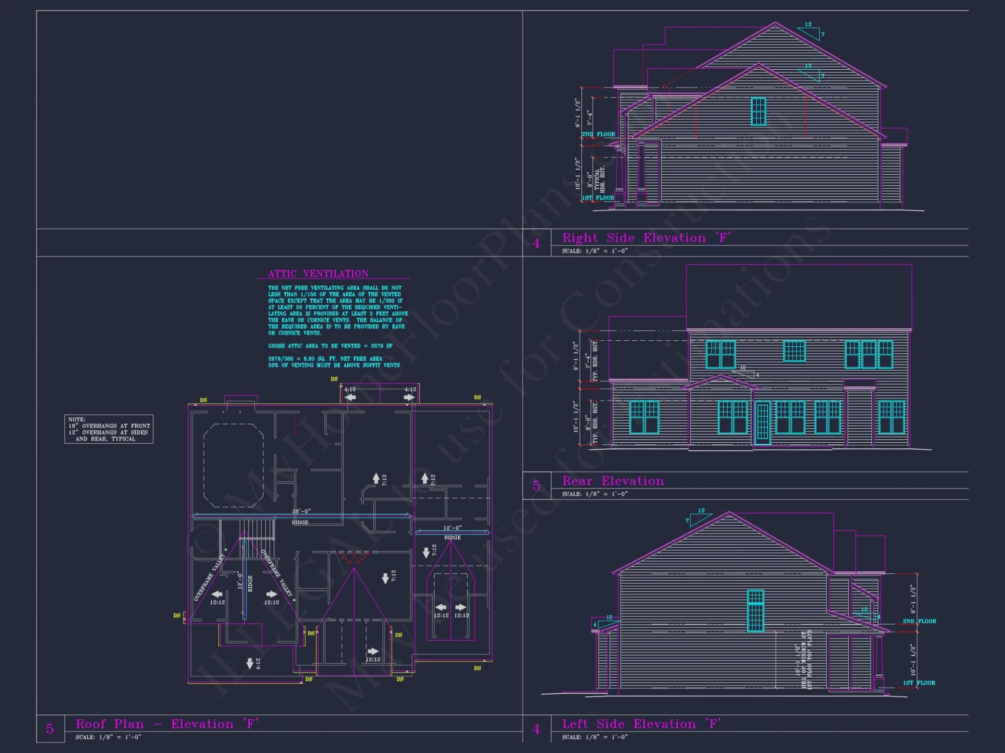 Spacious 3-Story house Plan with 4 Beds, 3-Car Garage & CAD Designs