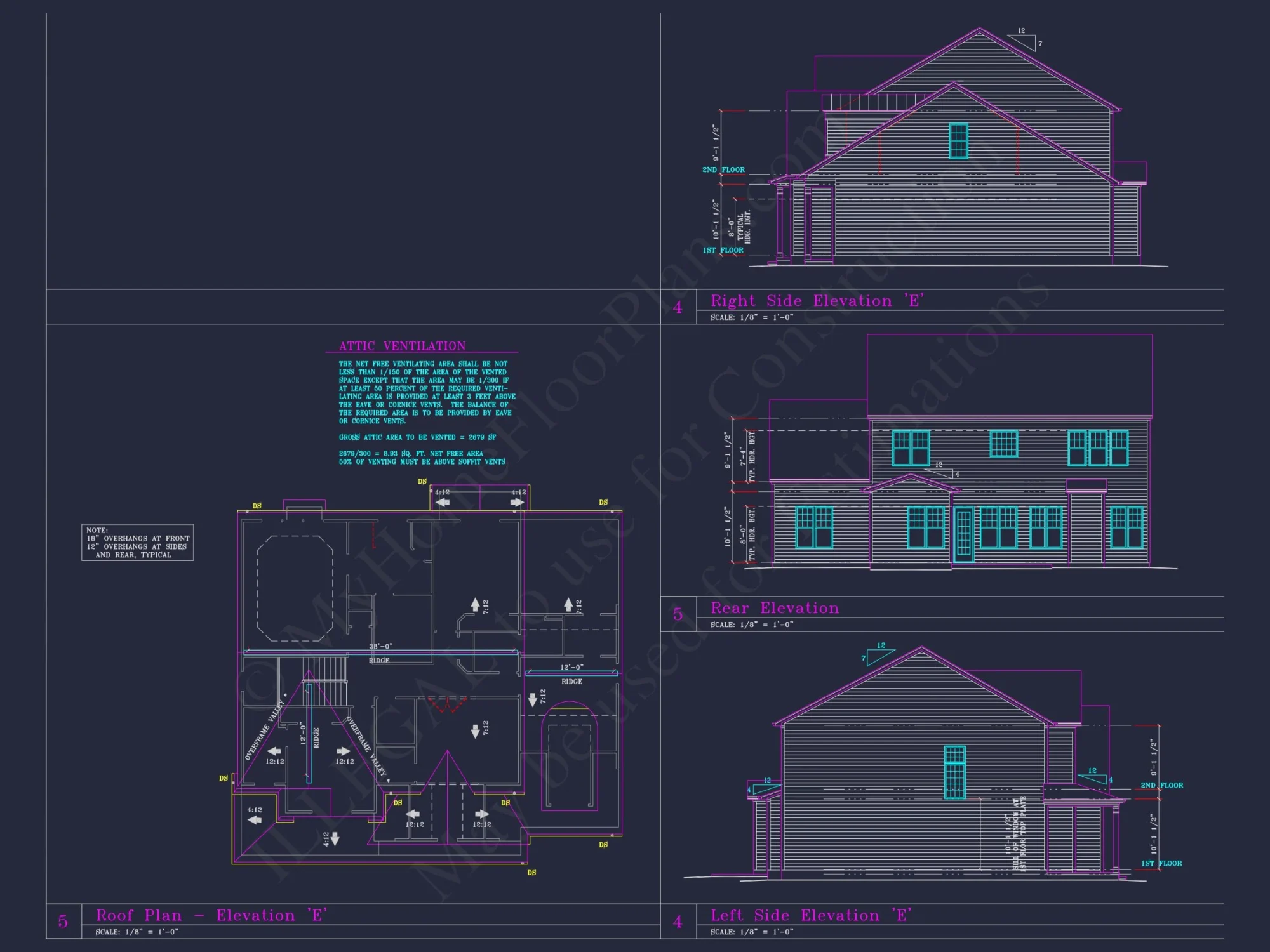 Spacious 3-Story house Plan with 4 Beds, 3-Car Garage & CAD Designs