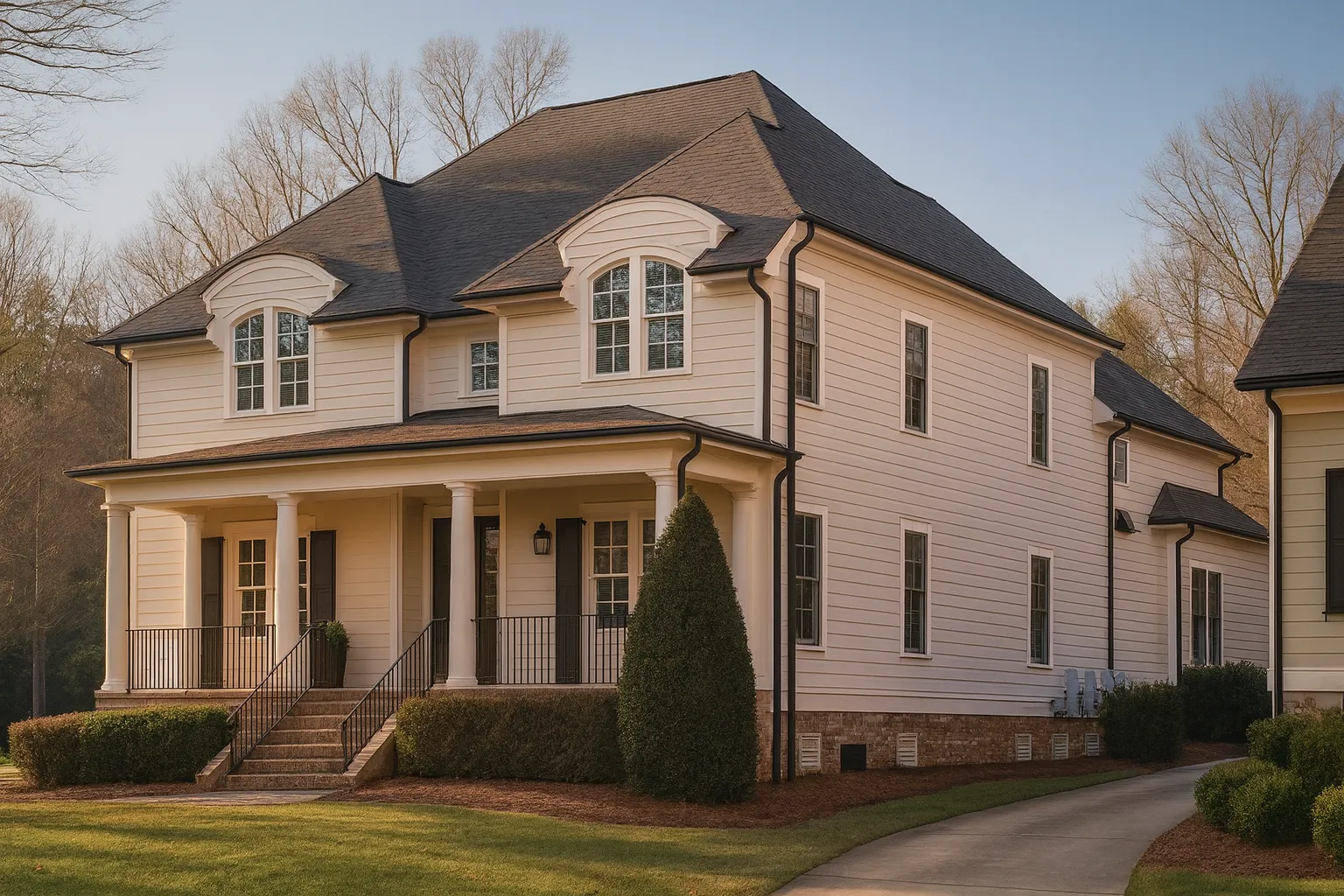 Traditional Craftsman house Plan with 4 Beds, 3 Garage Bays, and Vaulted Ceilings