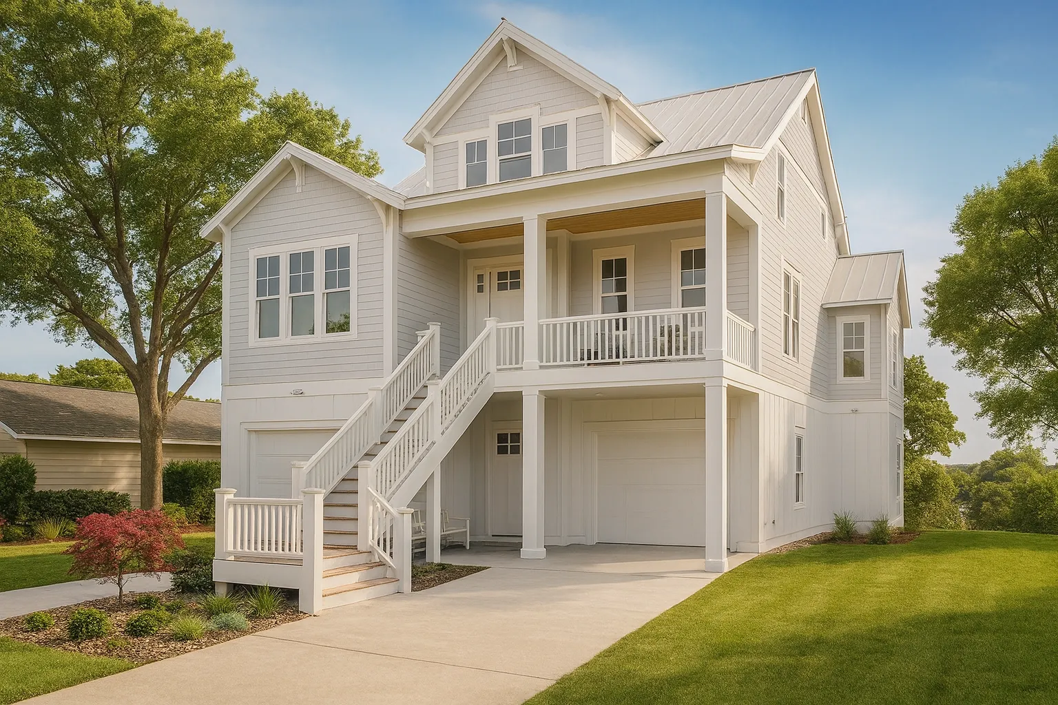 Coastal house Design with 3 Floors – Floor Plan and CAD