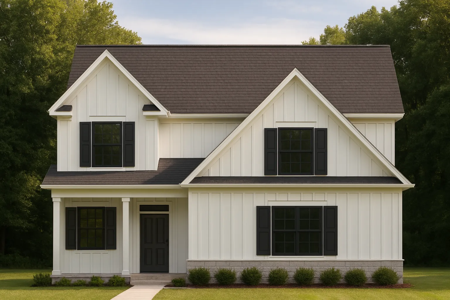 Charming 2-Story House Plan with Colonial Farmhouse and Craftsman Style