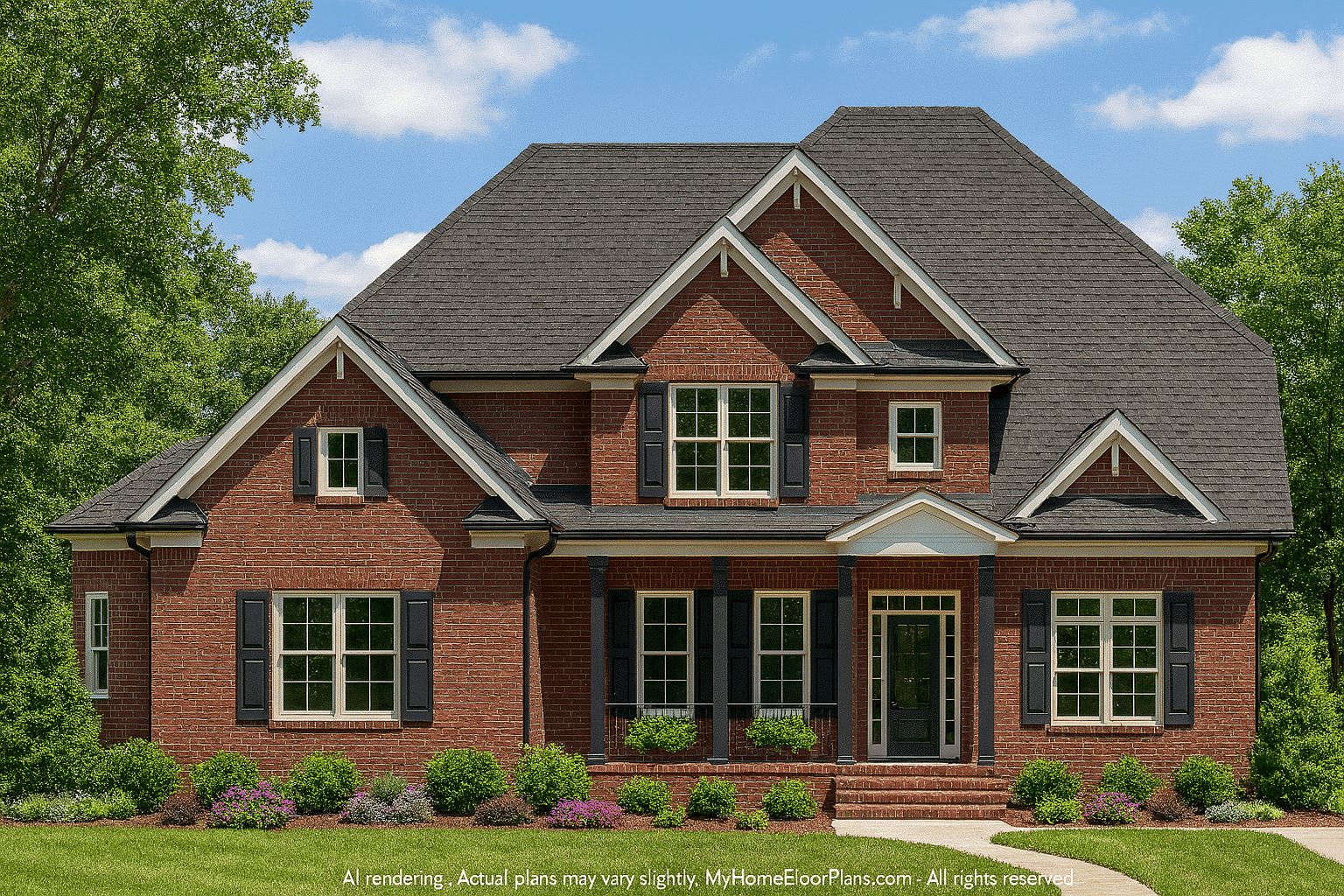 11-1207 HOUSE PLAN - Stunning House Plan with Spacious CAD Blueprint Designs 2 Stunning 2-Story Traditional House Plan with Vaulted Ceilings and CAD Designs