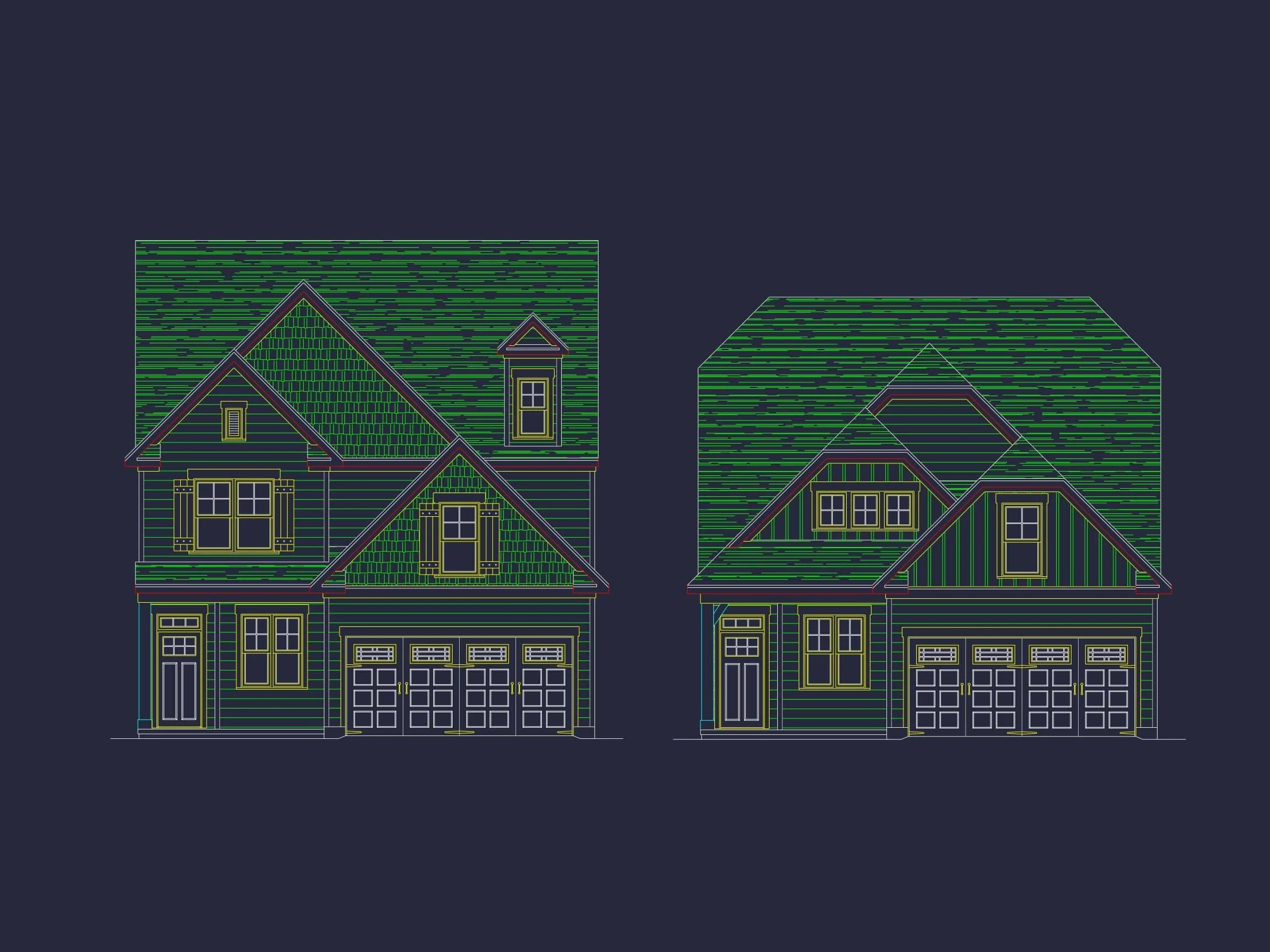Craftsman Home Plan with Floor Blueprints CAD Designs