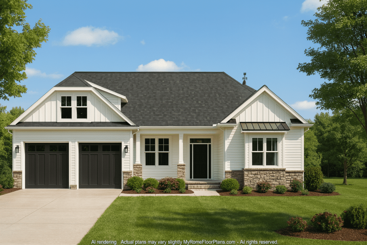 Classic Craftsman Home Design with Vaulted Ceilings & Open Layout