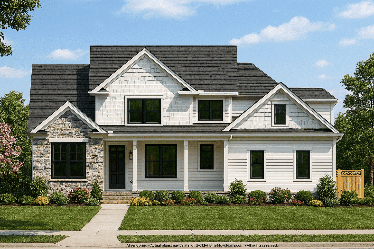 12-2096 HOUSE PLAN - Versatile House Plan with CAD Blueprint and Spacious Designs 2 Versatile 2-Story House Plan with Craftsman & Farmhouse Style