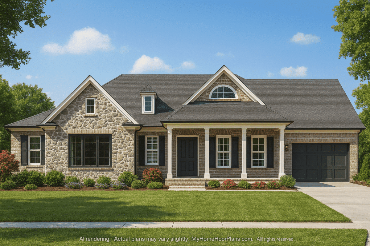 Elegant One-Story House Plan with Spacious Layout and 3,701 Heated Sq. Ft.