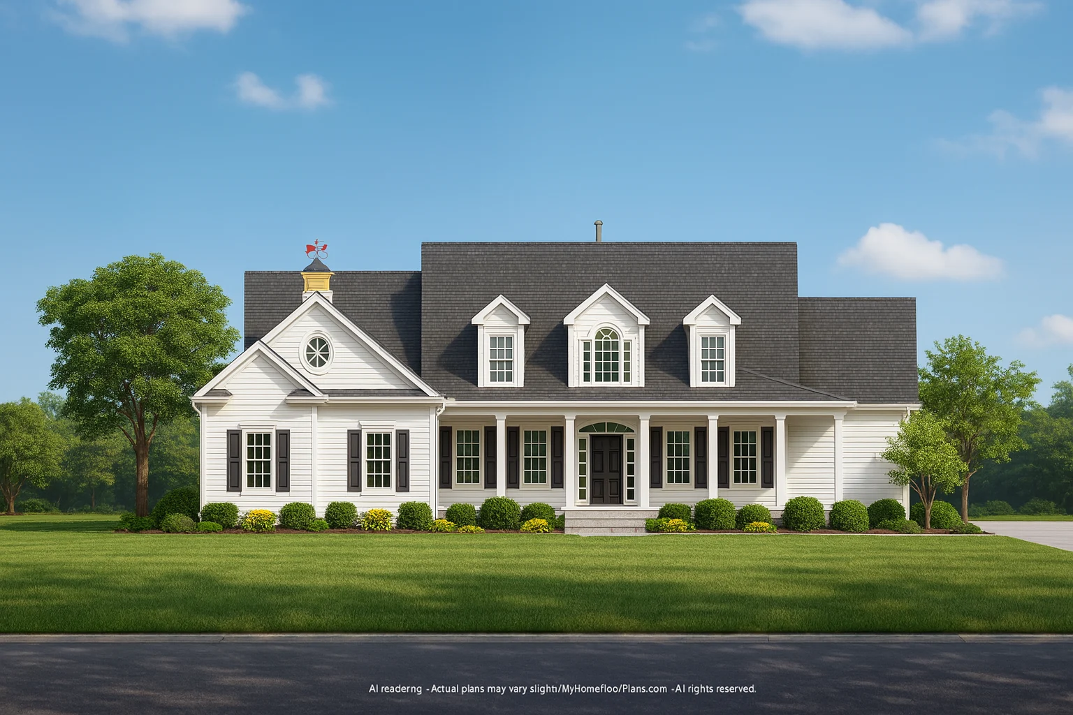 14-1723 HOUSE PLAN - Elegant House Plan with CAD Blueprints | Spacious 3-Bedroom Design 2 Elegant Colonial House Plan with CAD Blueprints and 3-Bedroom Comfort