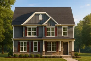 Modern Craftsman Home Plan with Spacious Floor Design and CAD Blueprint