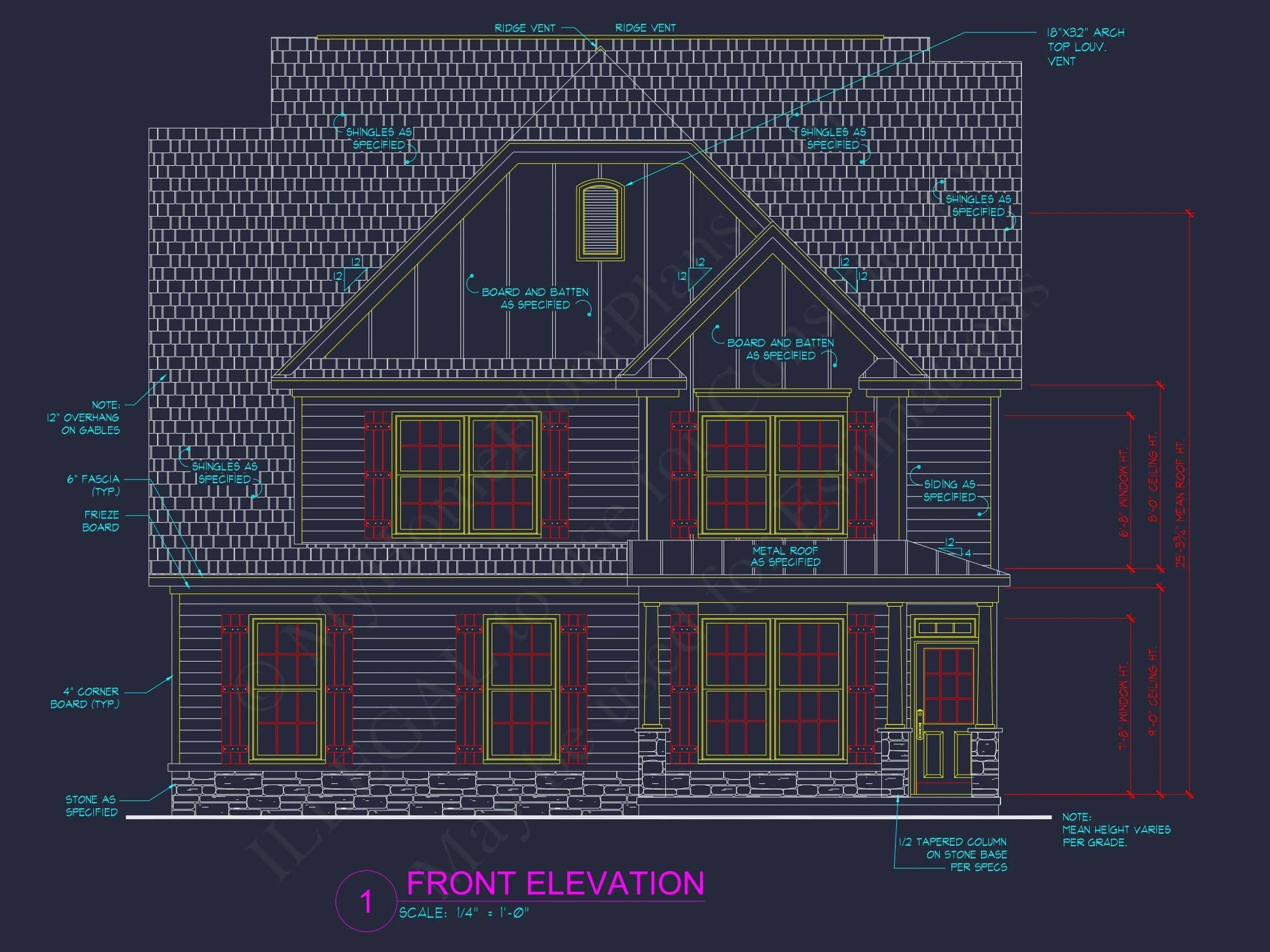 Modern Craftsman Home Plan with Spacious Floor Design and CAD Blueprint