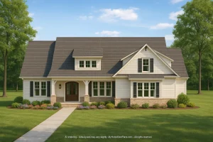 Craftsman Home Plan with Detailed Floor Plan and CAD Designs