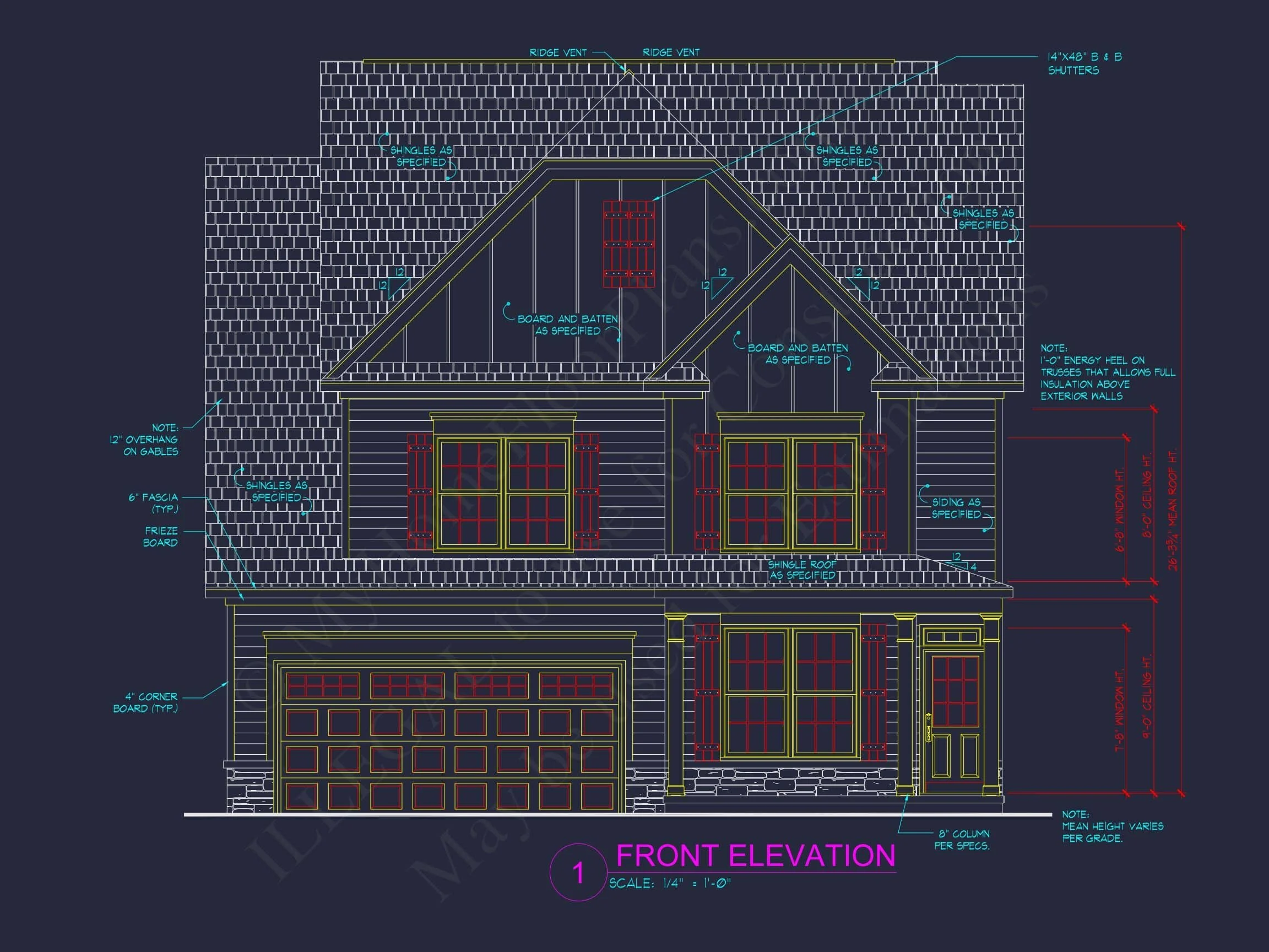10-1325 HOUSE PLAN - Traditional Craftsman House Plan – 4 Beds, 2,575 Sq Ft, 2 Stories 2 Traditional Craftsman House Plan: 2-Story Blueprint with CAD Design
