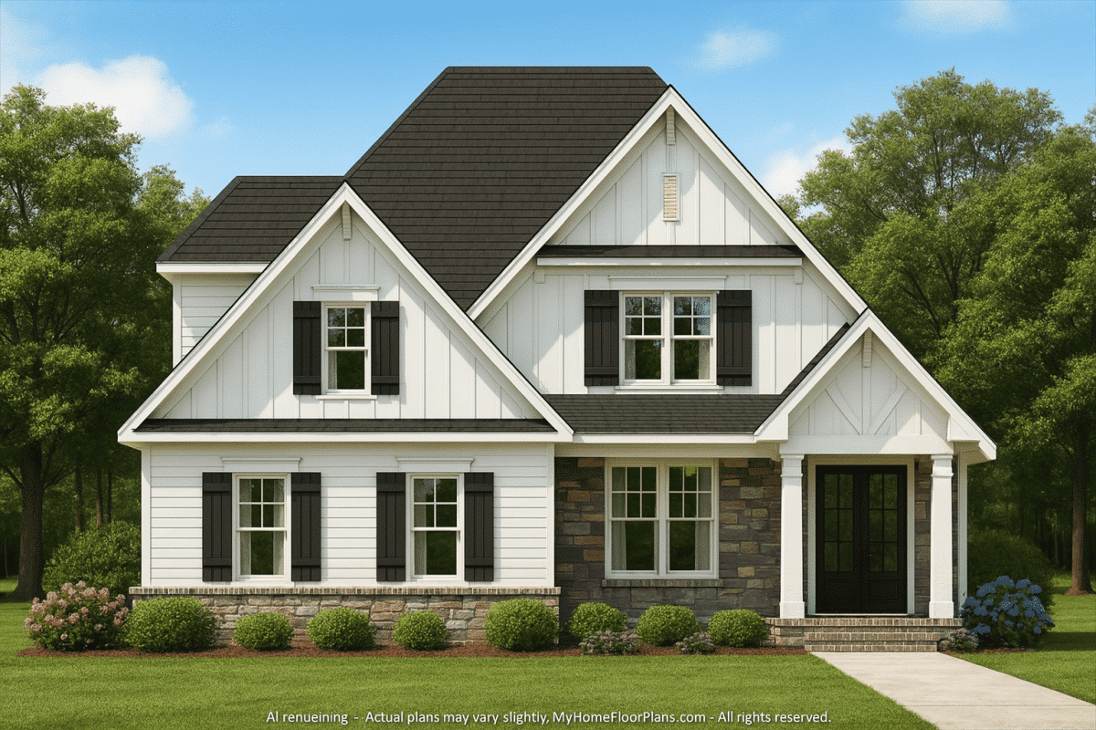 Craftsman Style Home Plan with Stunning Floor Plan CAD Designs