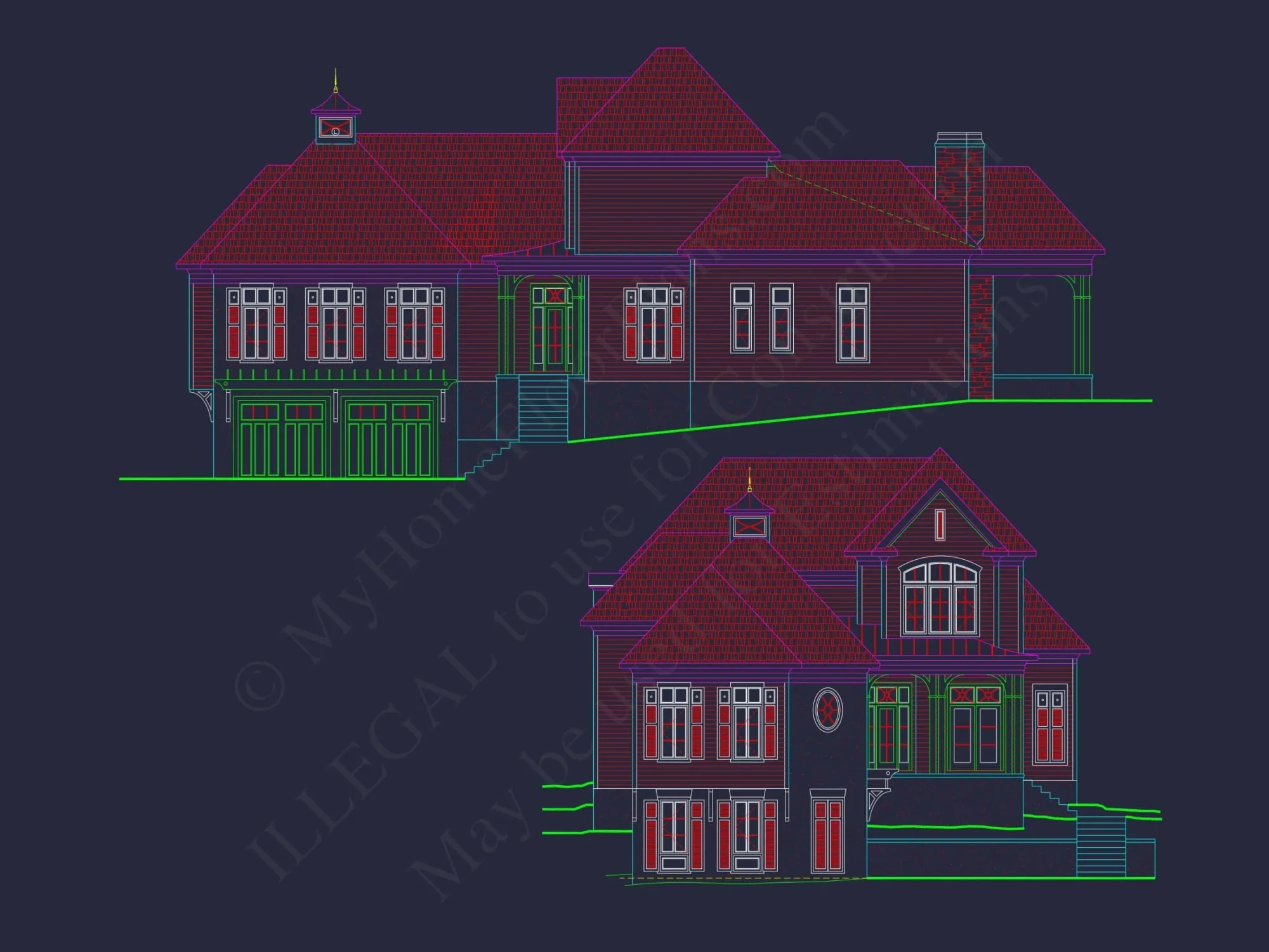 Beautiful Beach Home Floor Plan with CAD Designs & Blueprint