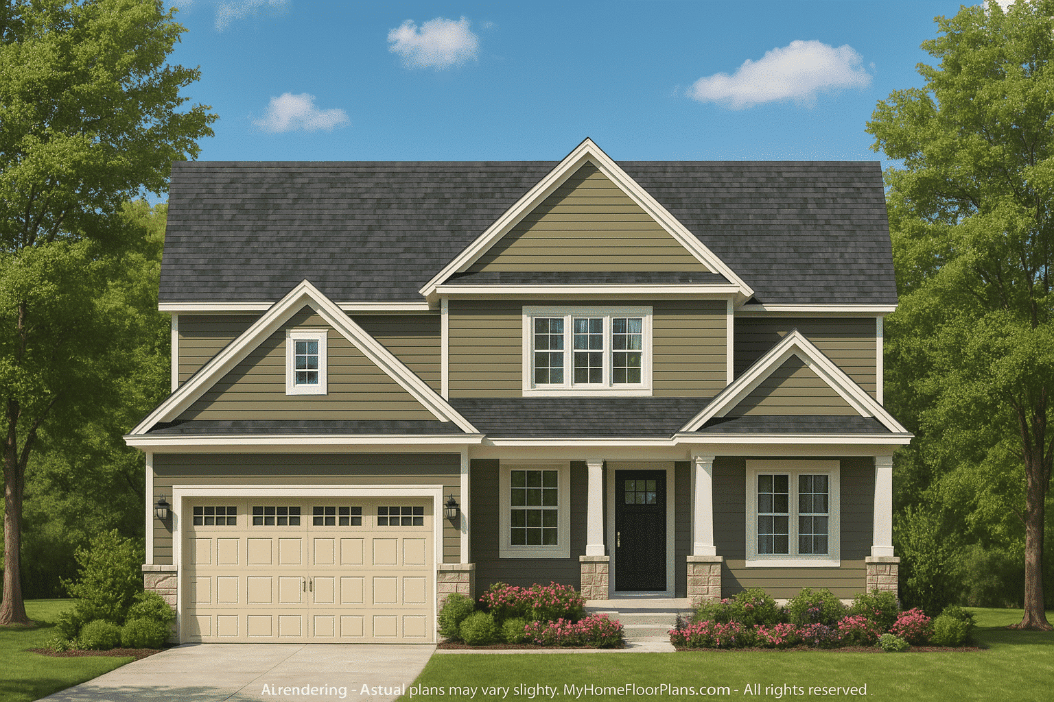 12-2286 HOUSE PLAN - Spacious 4-Bedroom House Plan | Floor Plan Blueprint in CAD 2 Spacious 4-Bedroom Home Plan with Bonus Room & Custom Blueprint