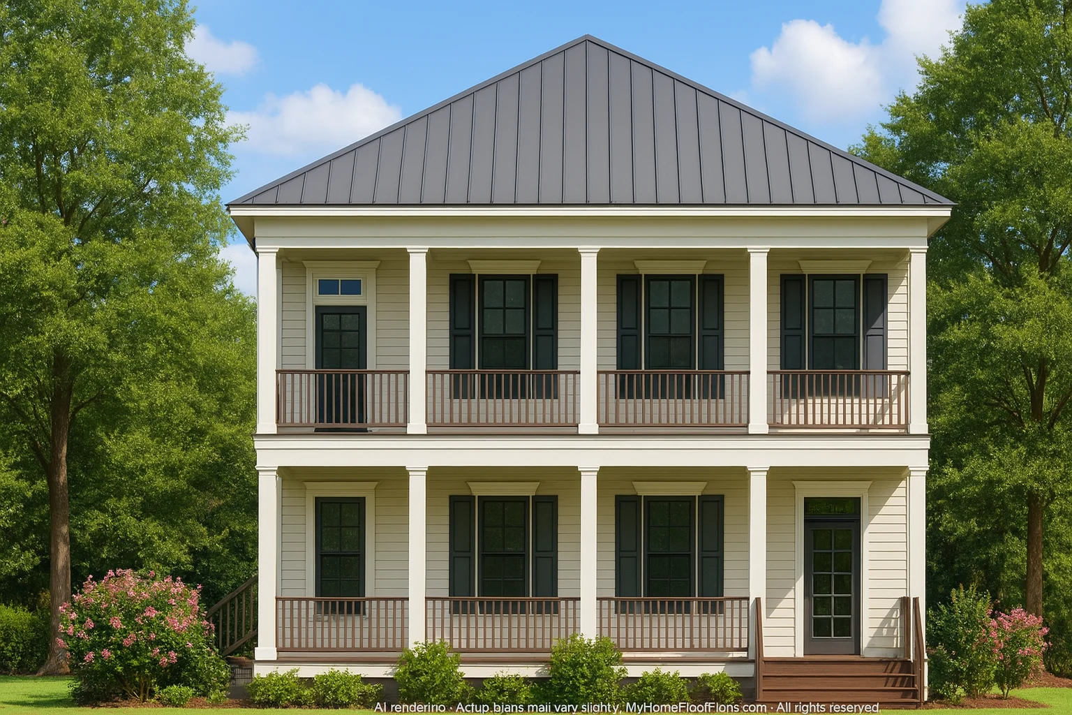 17-1189 HOUSE PLAN - Southern Colonial Farmhouse House Plan with Detailed CAD Designs 2 Southern Colonial Farmhouse Home Plan with Detailed CAD Designs