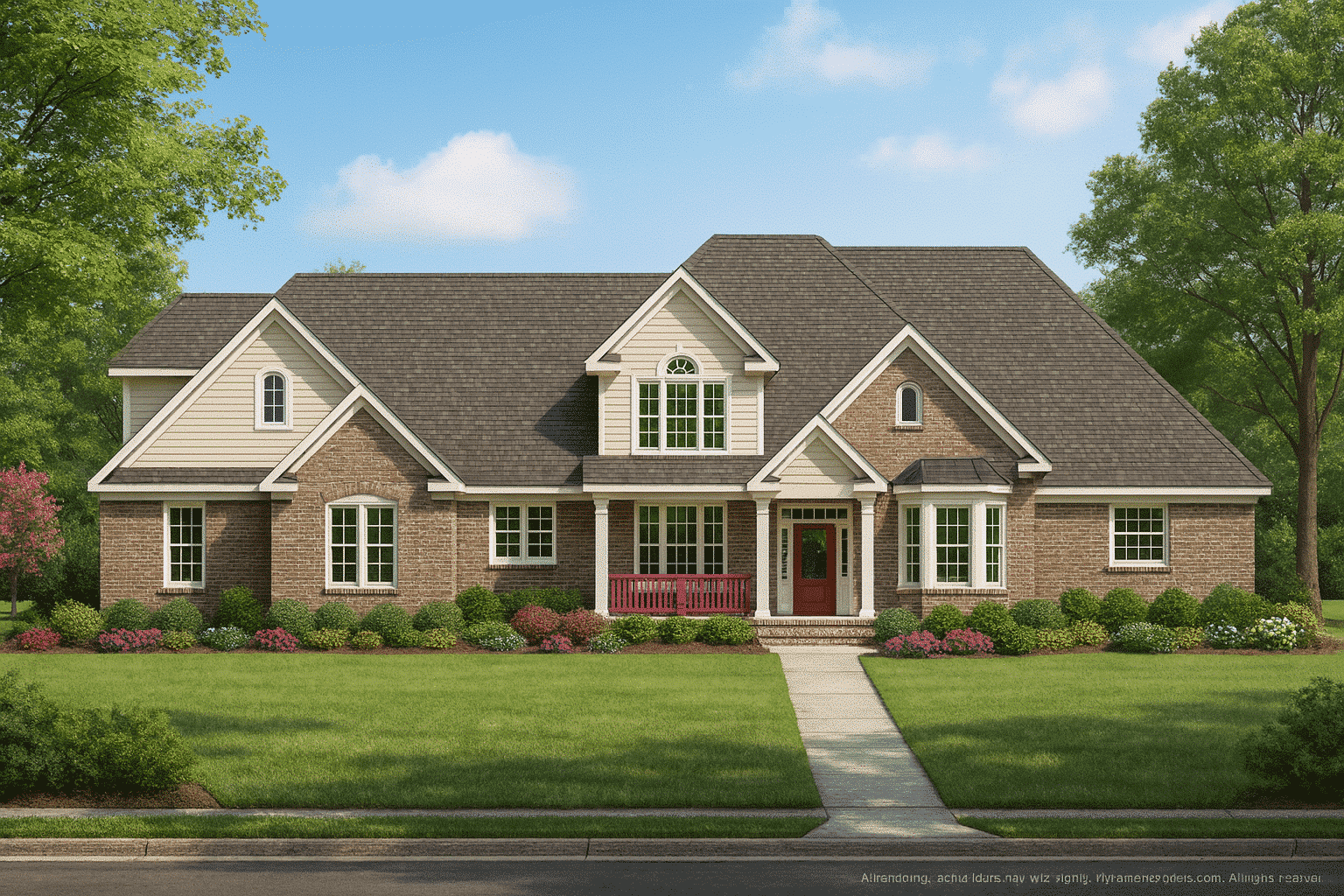 10-1592 HOUSE PLAN - Custom House Plan with Spacious 1.5 Story Floor Plan Design 2 Custom Home Plan with Spacious 1.5 Story Floor Plan Design