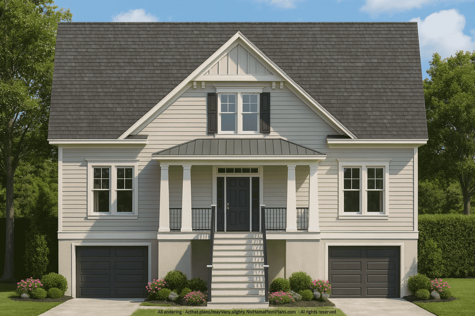 14-MOUNTFORD HOUSE PLAN - Coastal House Plan: 3-Story, 4-Bedroom, Floor Plan Blueprint 2 14-MOUNTFORD HOME PLAN