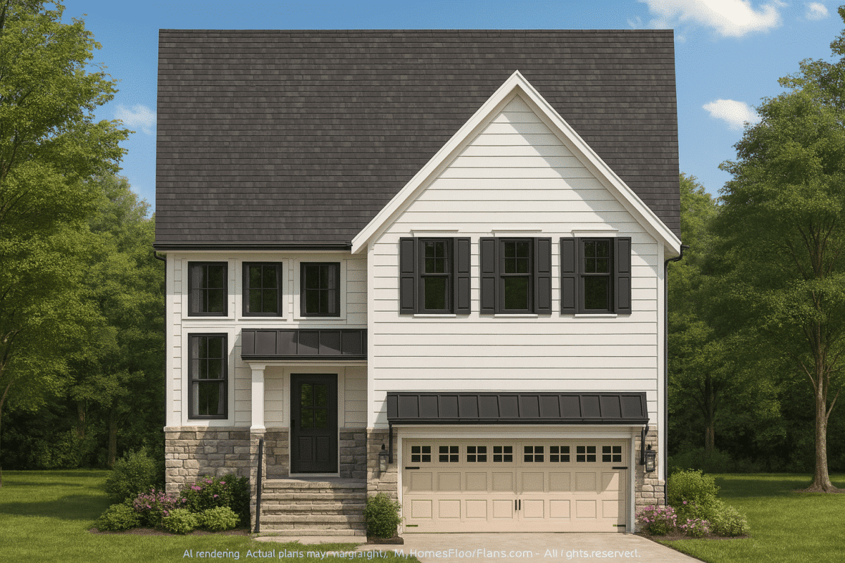 Craftsman Home Plan with 2 Floors, Open Layout, and CAD Designs