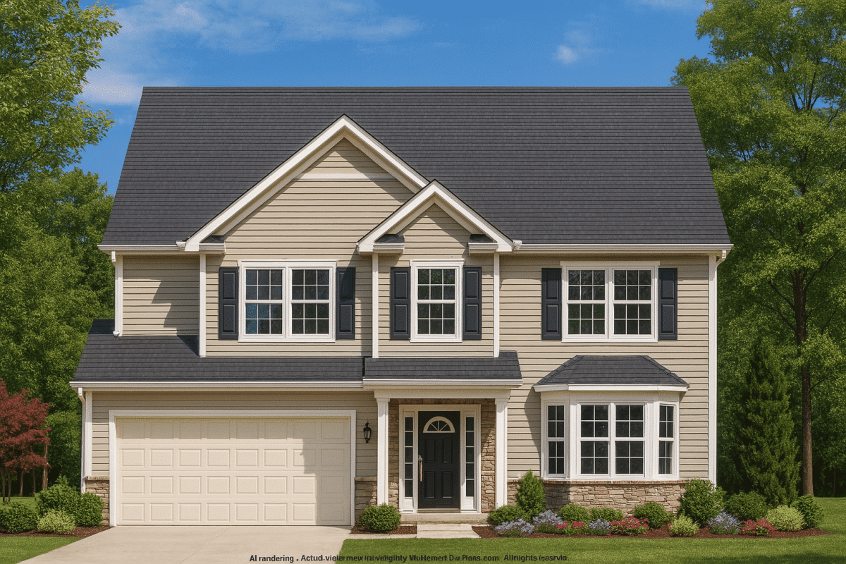 Spacious 2-Story Home Plan with CAD Designs and Floor Blueprints