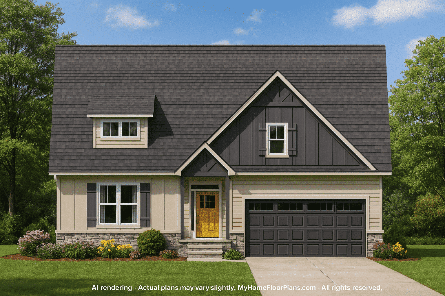 11-1112 HOUSE PLAN - Elegant House Plan with Floor Plans, Blueprint, and CAD Designs 2 Elegant 2-Story Home Plan with Craftsman Farmhouse Charm