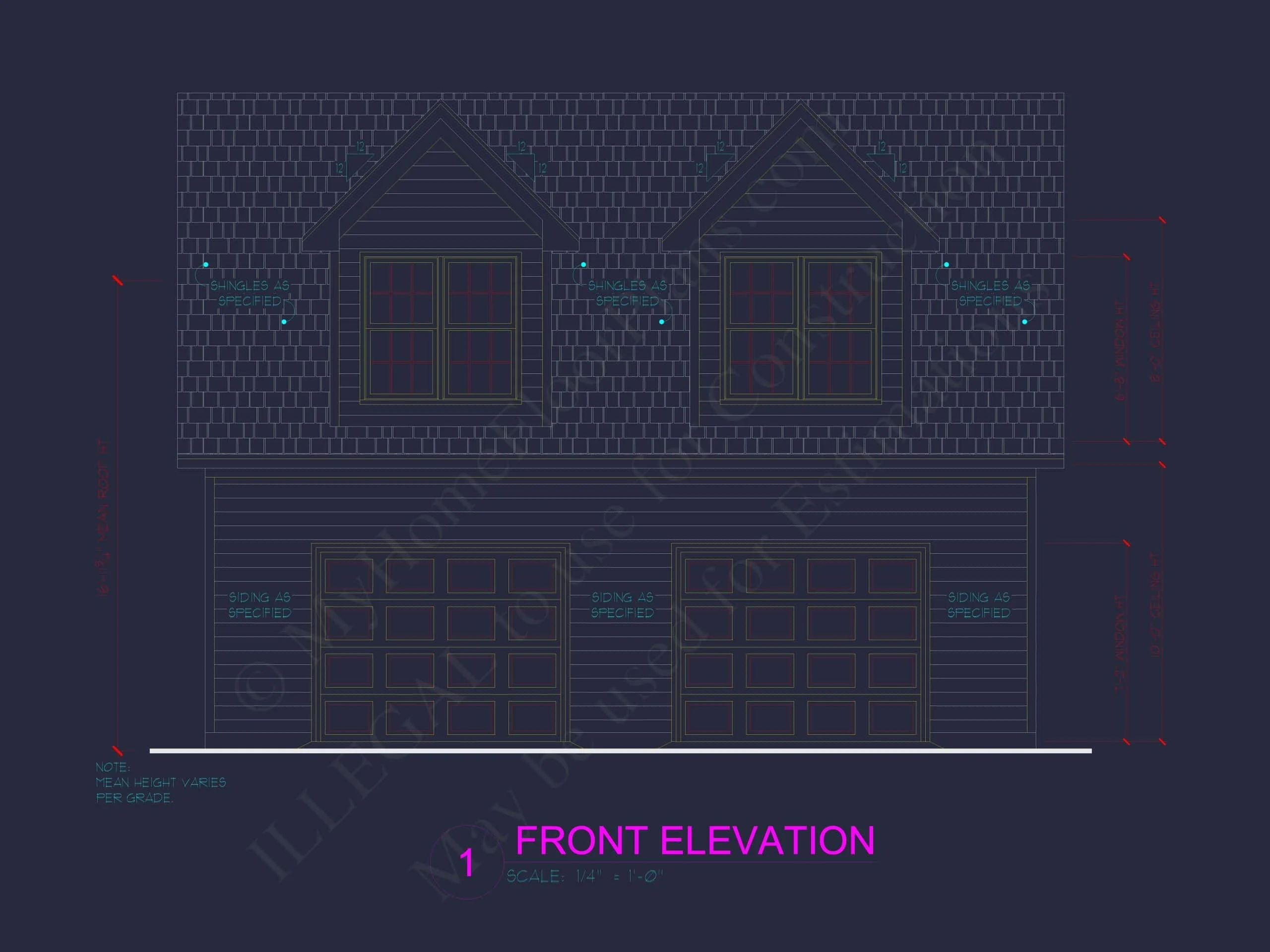 8-0604-07 GARAGE PLAN - Garage & Living Space House Plan: CAD Blueprint Designs 5 Garage-Living-Space-House-Plan-with-Attic-and-CAD-Blueprints