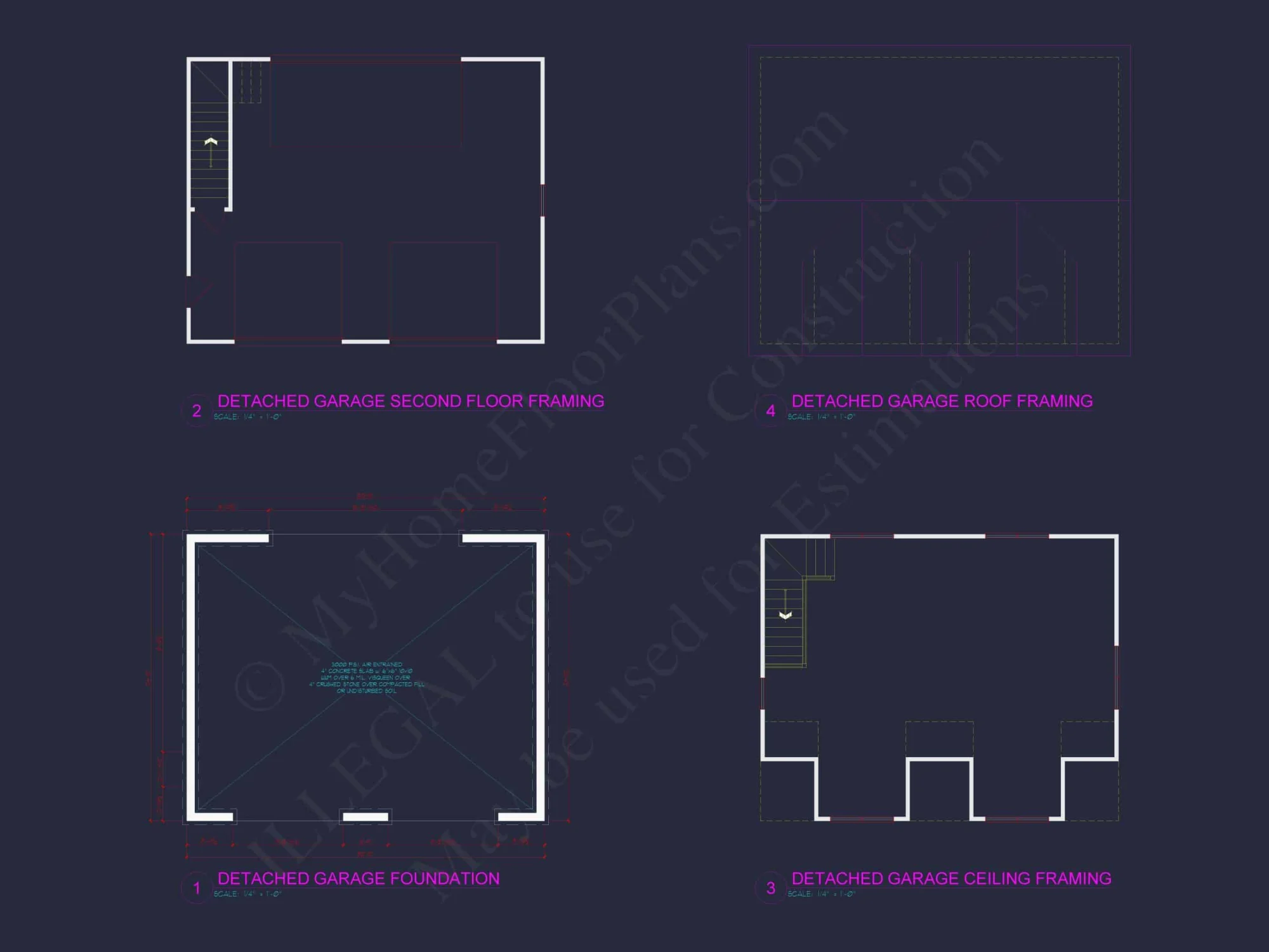Garage-Living-Space-House-Plan-with-Attic-and-CAD-Blueprints