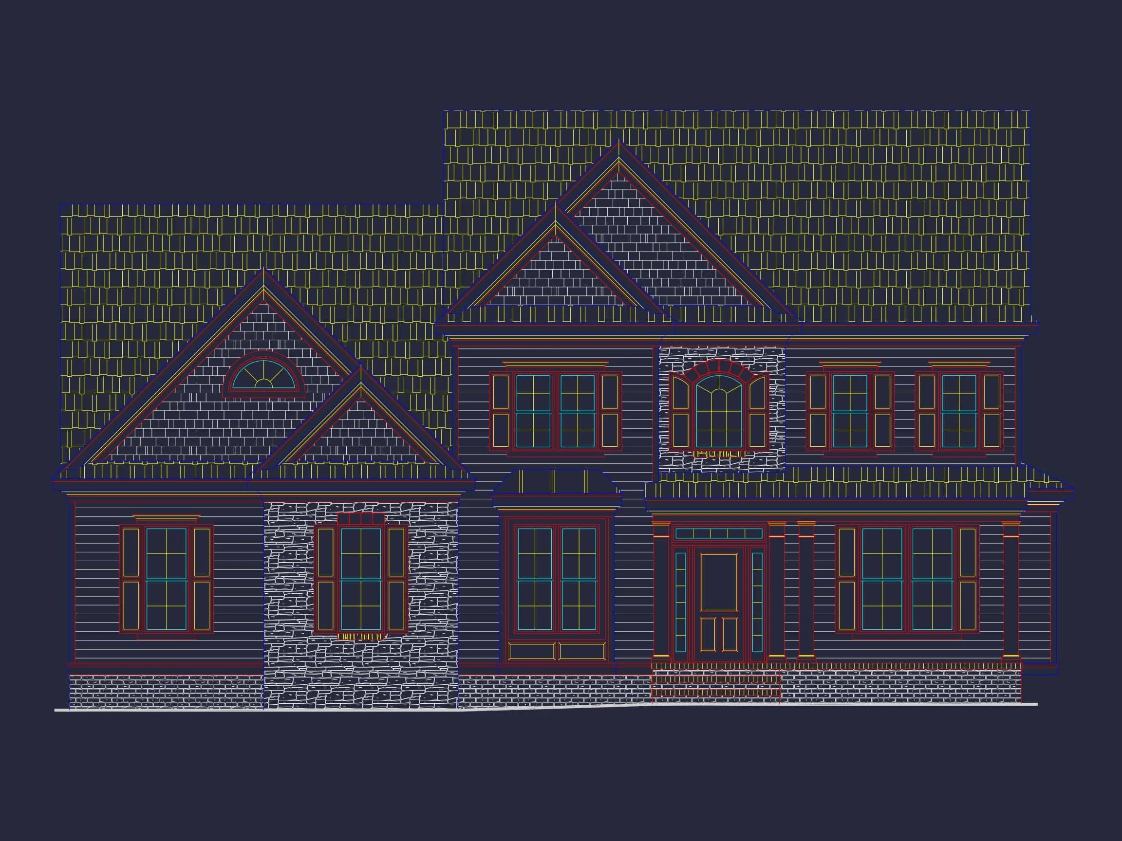 Traditional 3-Bedroom Home Plan with 2-Car Garage 2,273 Sq Ft