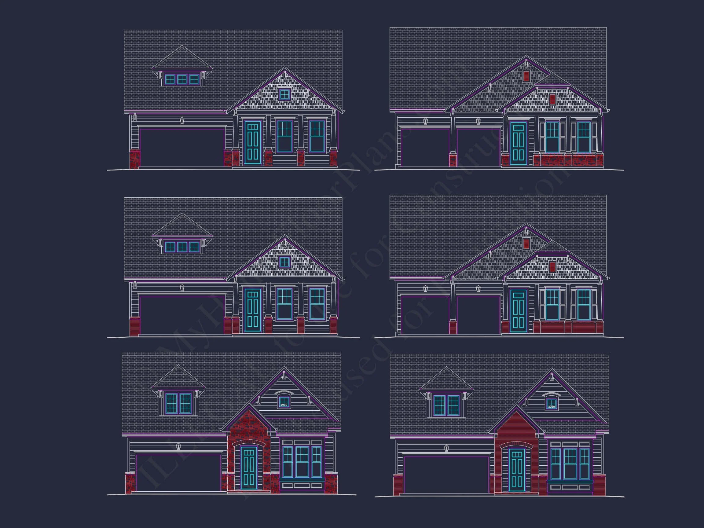 8-1702 HOUSE PLAN - Spacious House Plan with 4 Elevations and 1.5 Story Designs 2 Spacious-Home-Plan-with-4-Elevations-and-1.5-Story-Designs