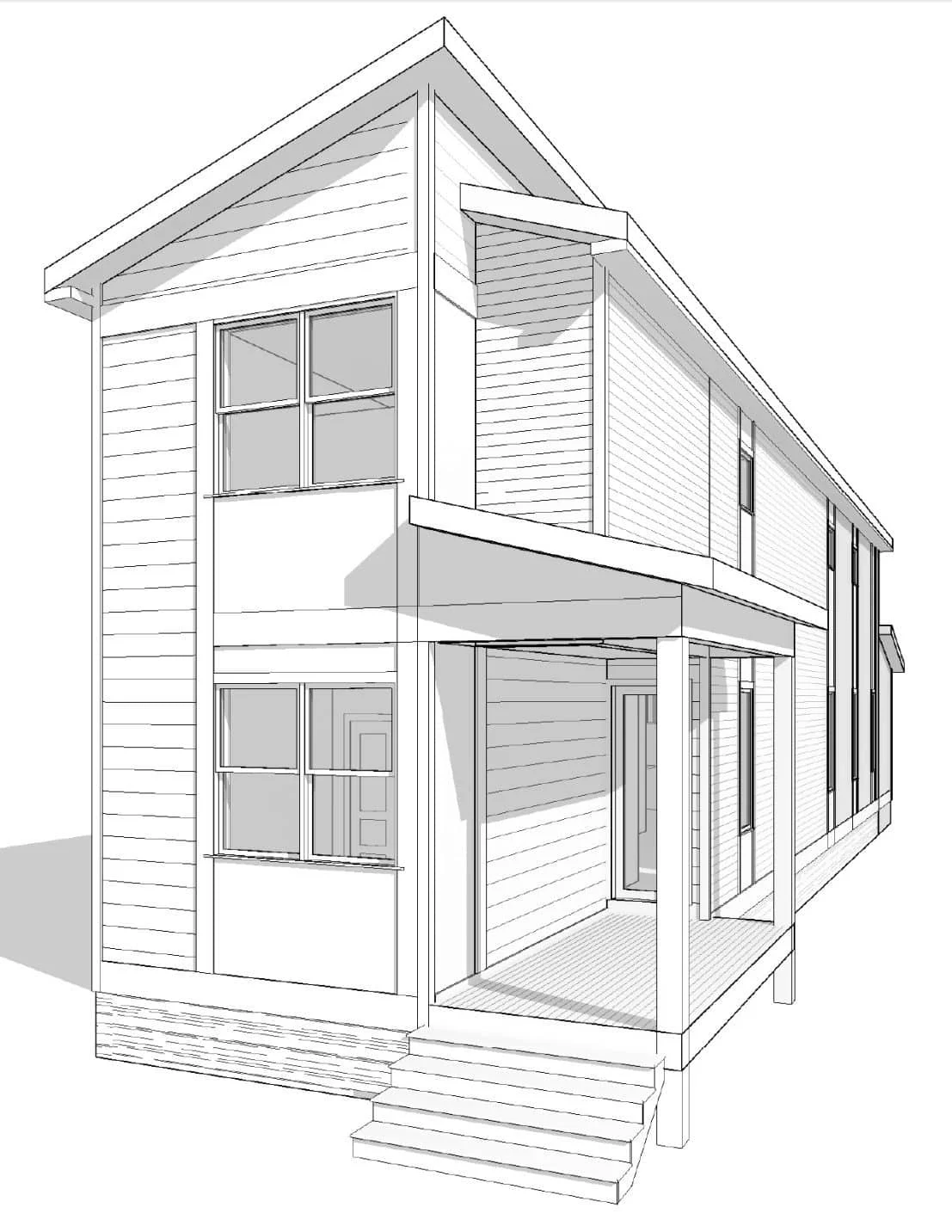 20-1670 HOUSE PLAN - Modern 2-Story House Plan with Open Floor Design and CAD Blueprint 2 20-1670 HOME PLAN
