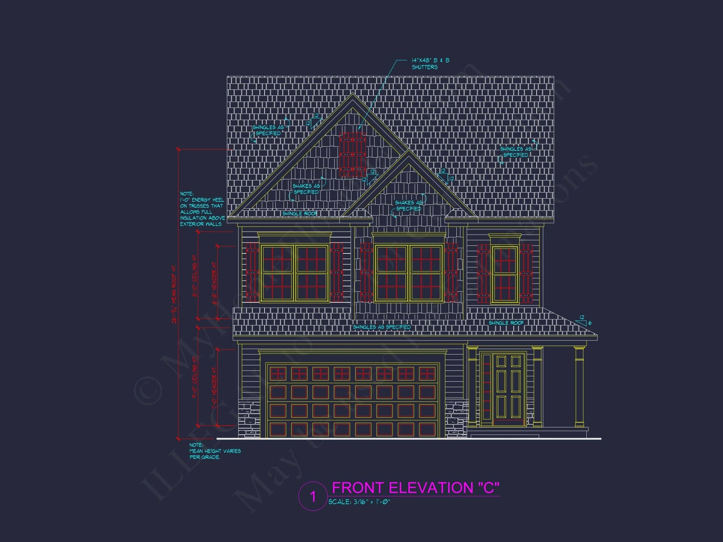 10-1739 HOUSE PLAN - Modern Suburban House Plan With 3 Bedrooms | CAD Designs 3 10-1739 HOME PLAN