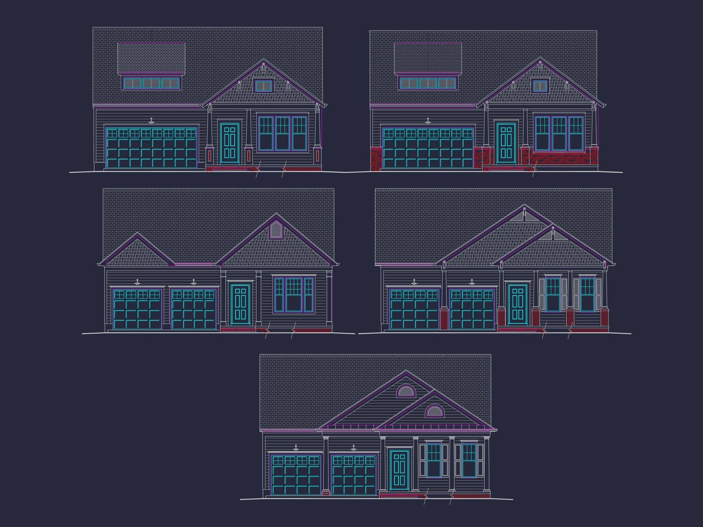 8-1245 HOUSE PLAN - Craftsman House Floor Plan with CAD Blueprints and Designs 2 Elegant 2-Story Traditional Craftsman House Plan with Open Layout