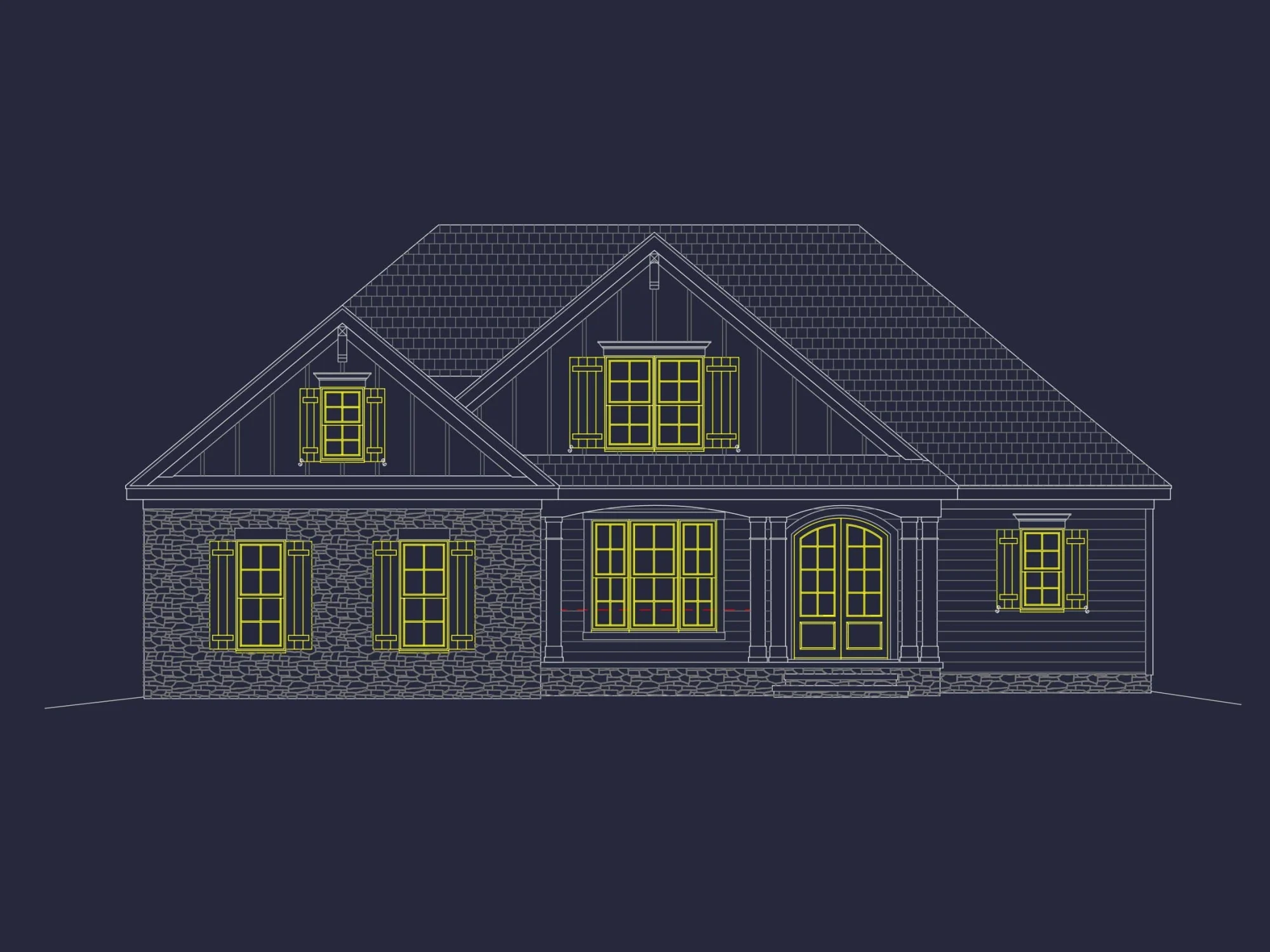 Elegant 4-Bedroom Home CAD Floor Plan with Modern Design