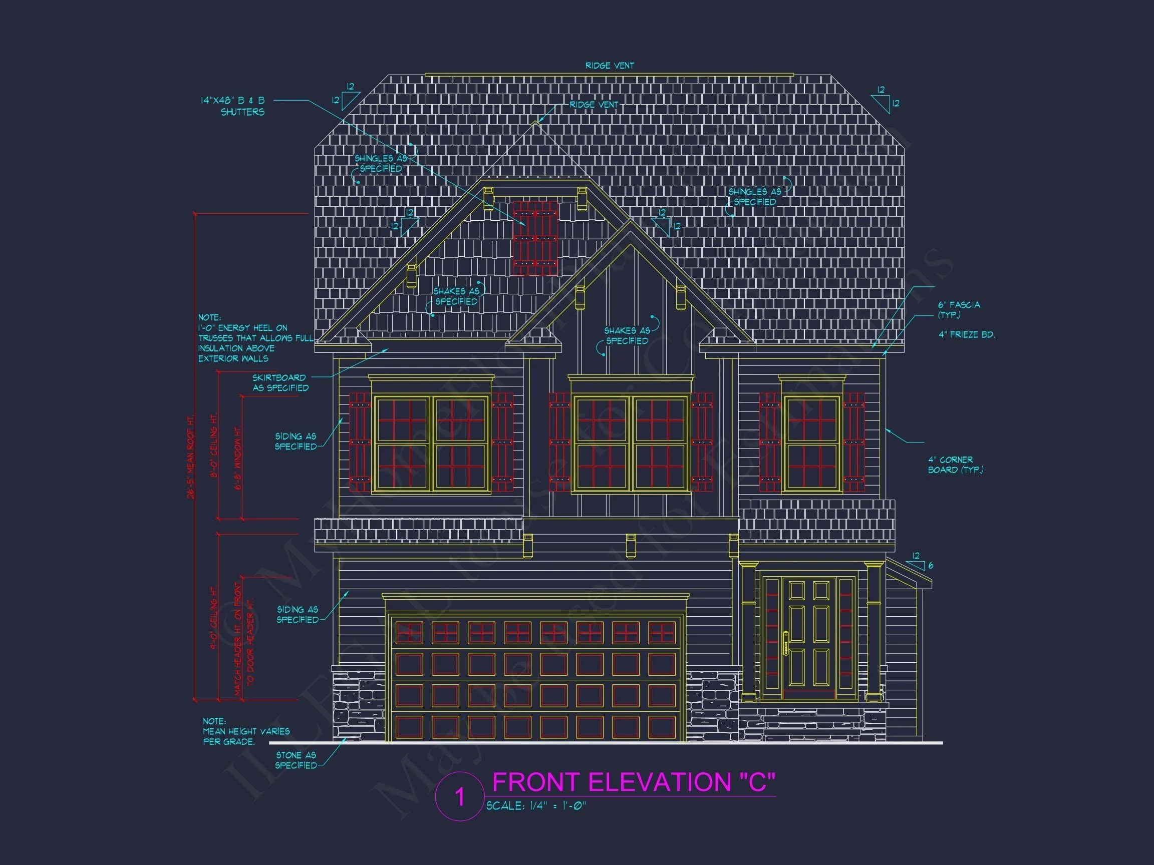 12-2151 HOUSE PLAN -Traditional Colonial Home Plan - 4-Bed, 2.5-Bath, 2,250 SF 2 Modern 2-Story House Plan with Narrow Lot Design