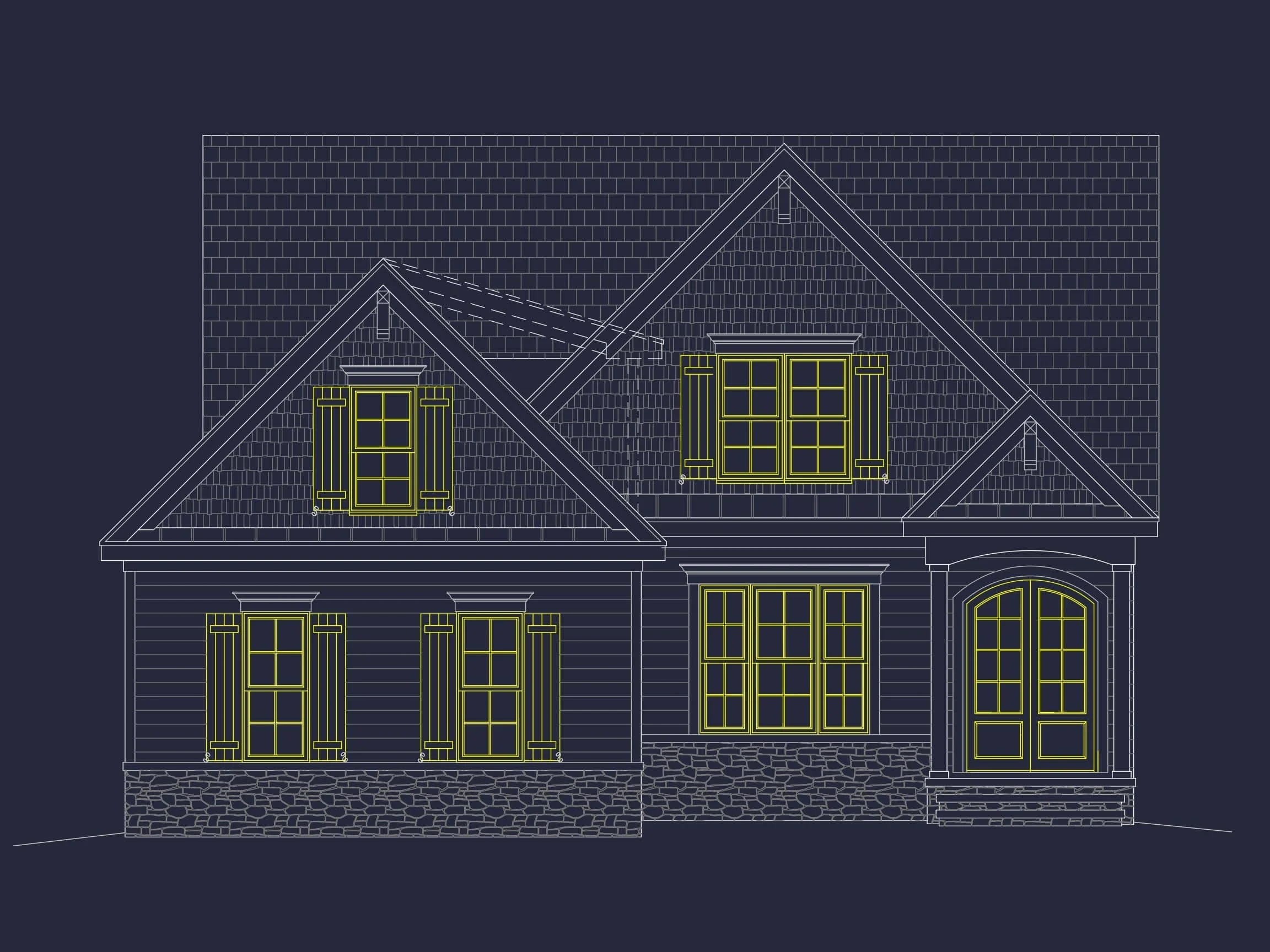 12-2296 HOUSE PLAN - Elegant Craftsman House Plan with Blueprint and CAD Designs 2 Elegant Craftsman House Plan with Flexible Layout & CAD Designs