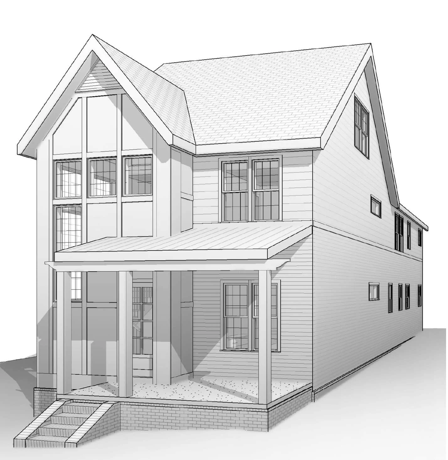 20-2094 HOUSE PLAN - Versatile Modern House Design with Floor Plan and CAD Blueprint 2 Versatile 3-Story Modern House Plan with CAD Design for Narrow Lots