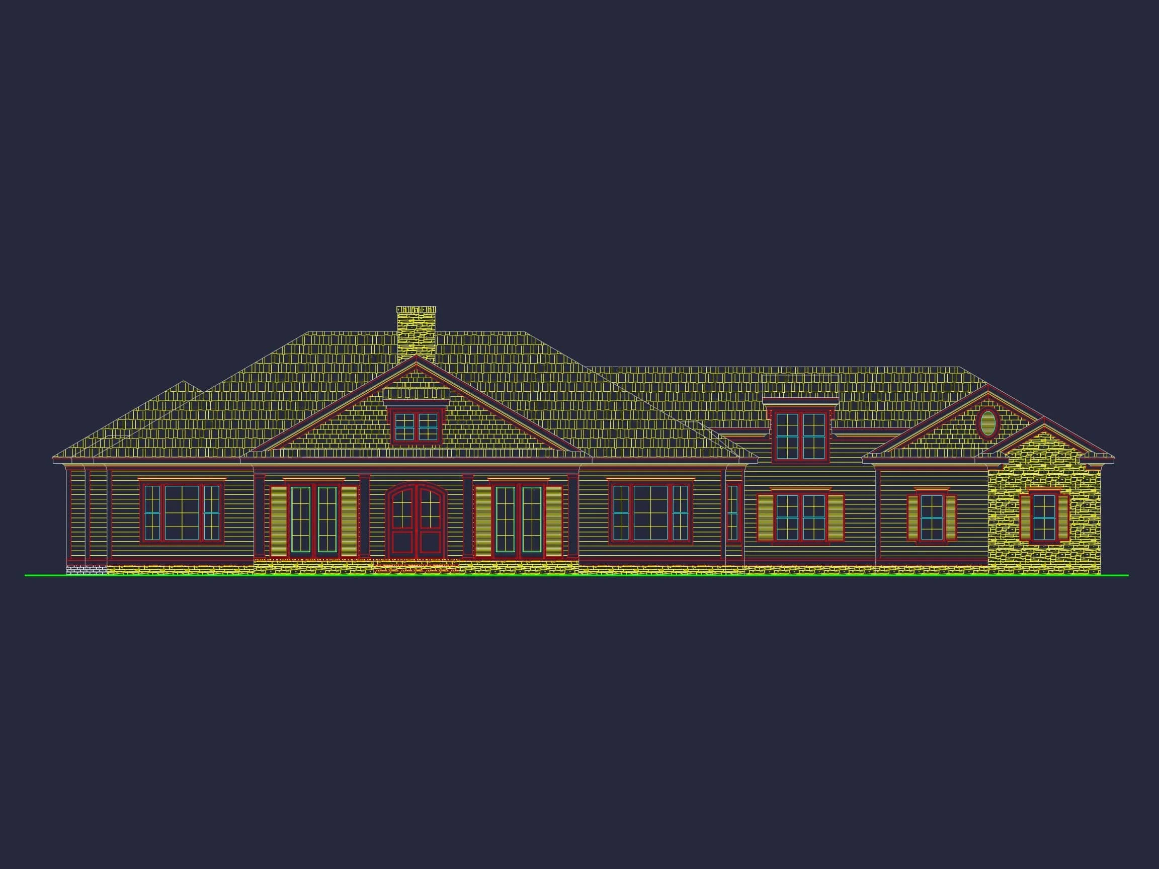 14-1990 HOUSE PLAN - Elegant House Design: Premium Floor Plan with CAD Blueprint 2 14-1990 HOME PLAN