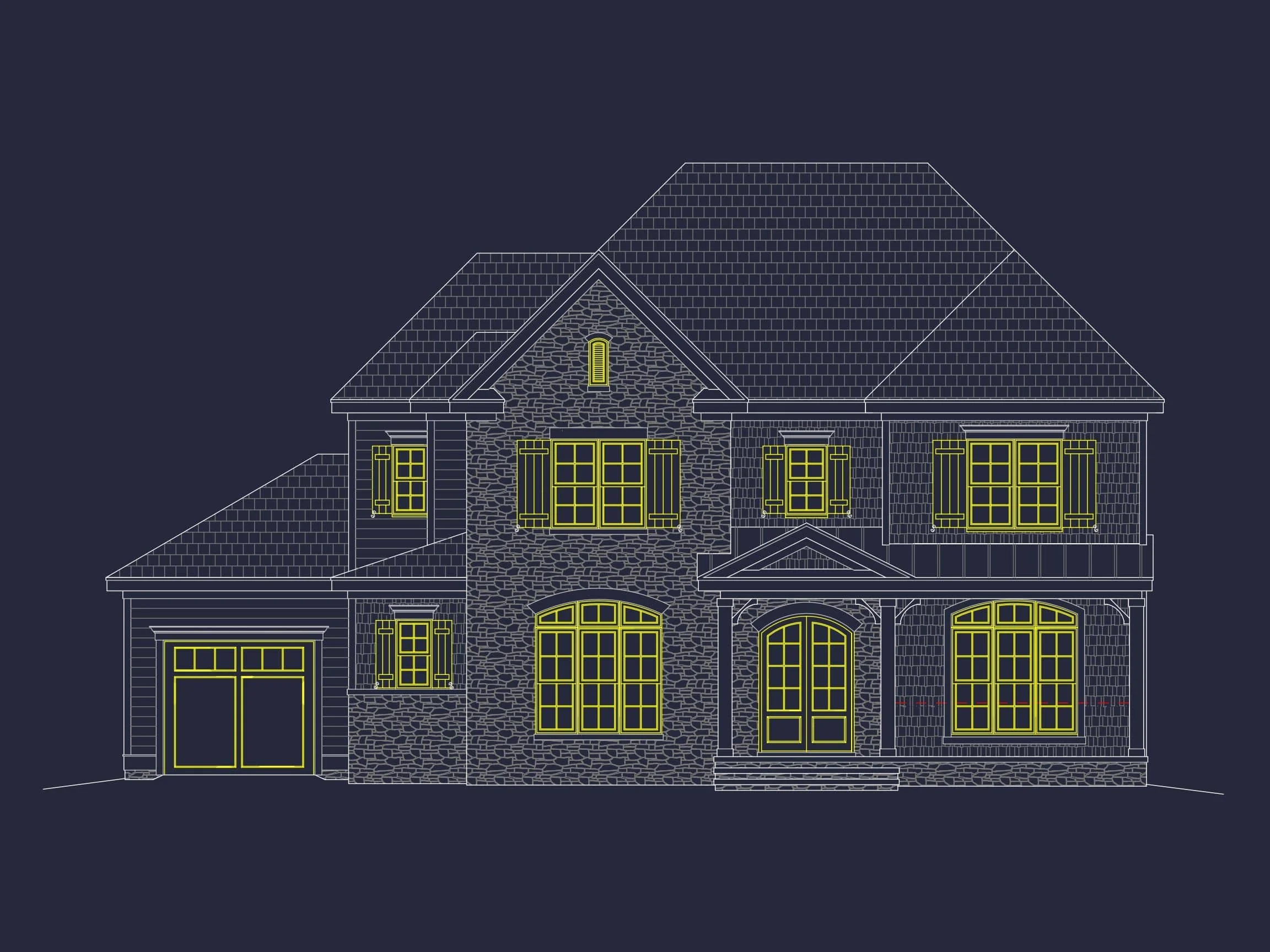 13-1893 HOUSE PLAN - Elegant House Plan with CAD Floor Plan & Traditional Design 2 Elegant 2.5-Story Traditional House Plan with 5 Bedrooms