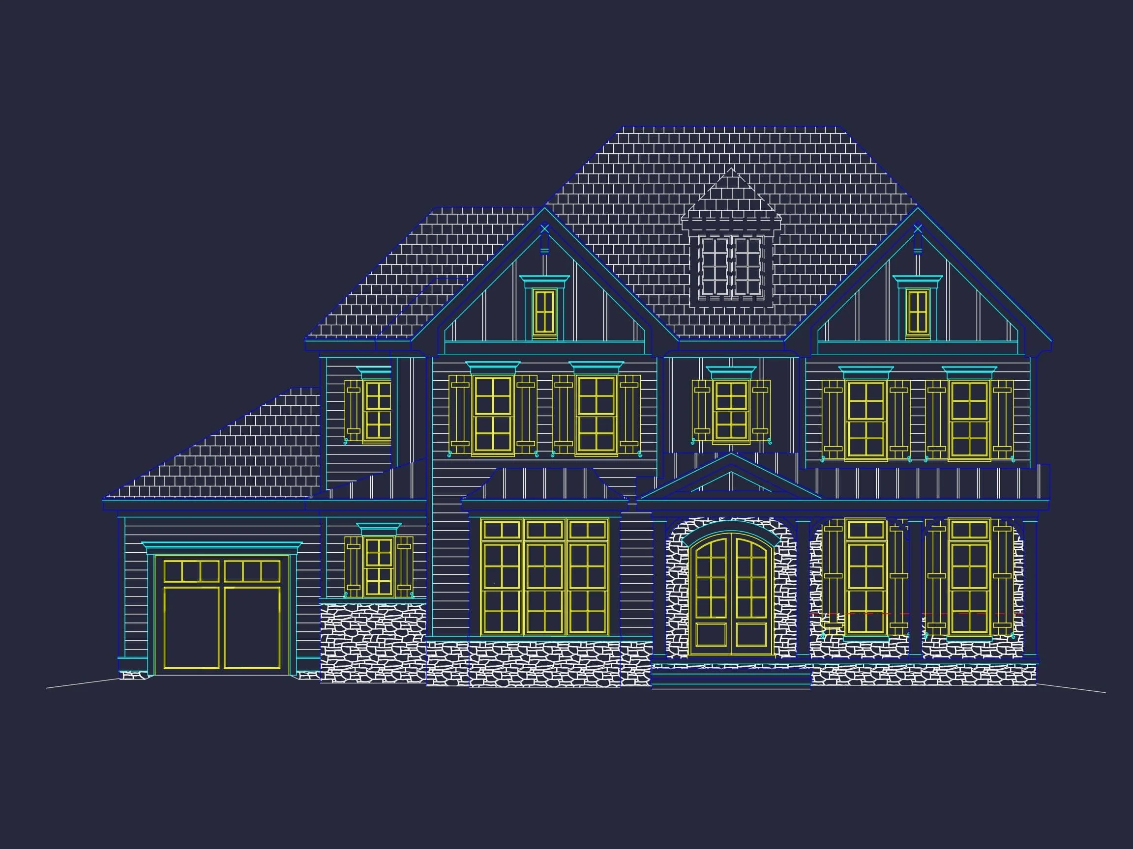 11-2077 HOUSE PLAN - Elegant House Plan: Spacious Floor Plan with Architectural CAD Designs 4 11-2077 HOME PLAN