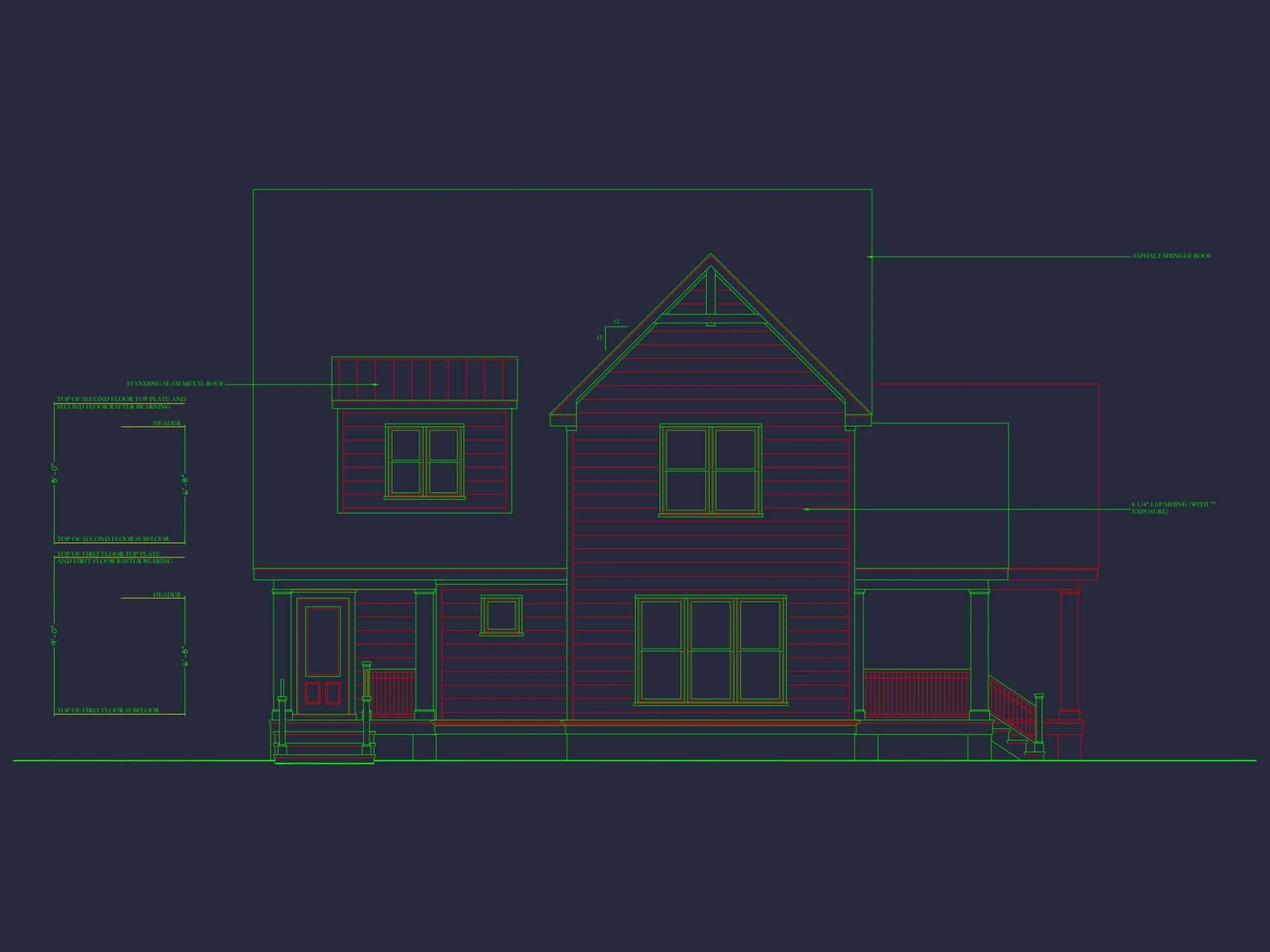 Modern Craftsman House Plan with 1.5 Stories & Detached Garage