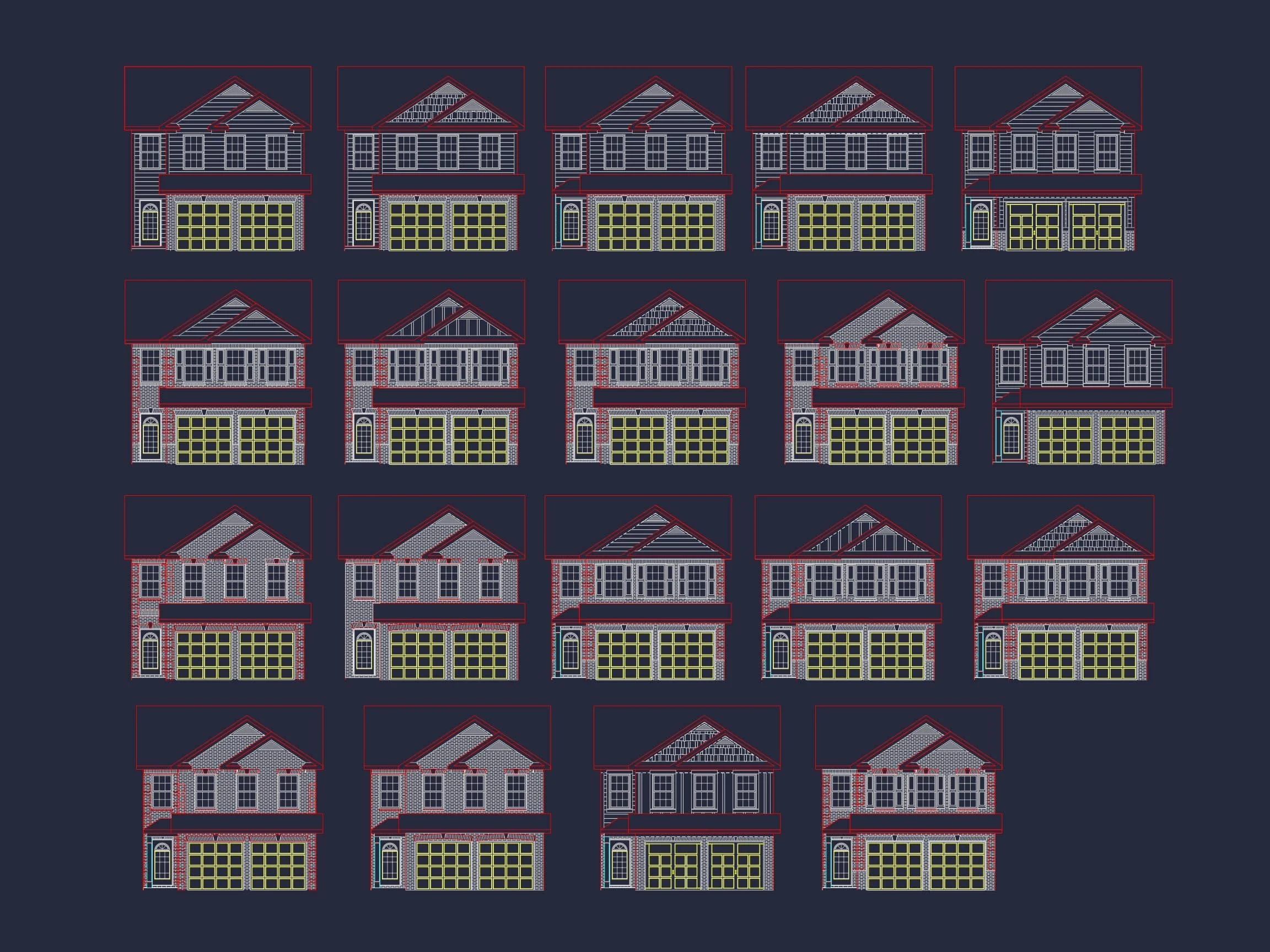 12-2892 HOUSE PLAN - Explore 2-Story House Plan with CAD Designs and Blueprint 3 2-Story House Plan with CAD Blueprint and Vaulted Ceilings