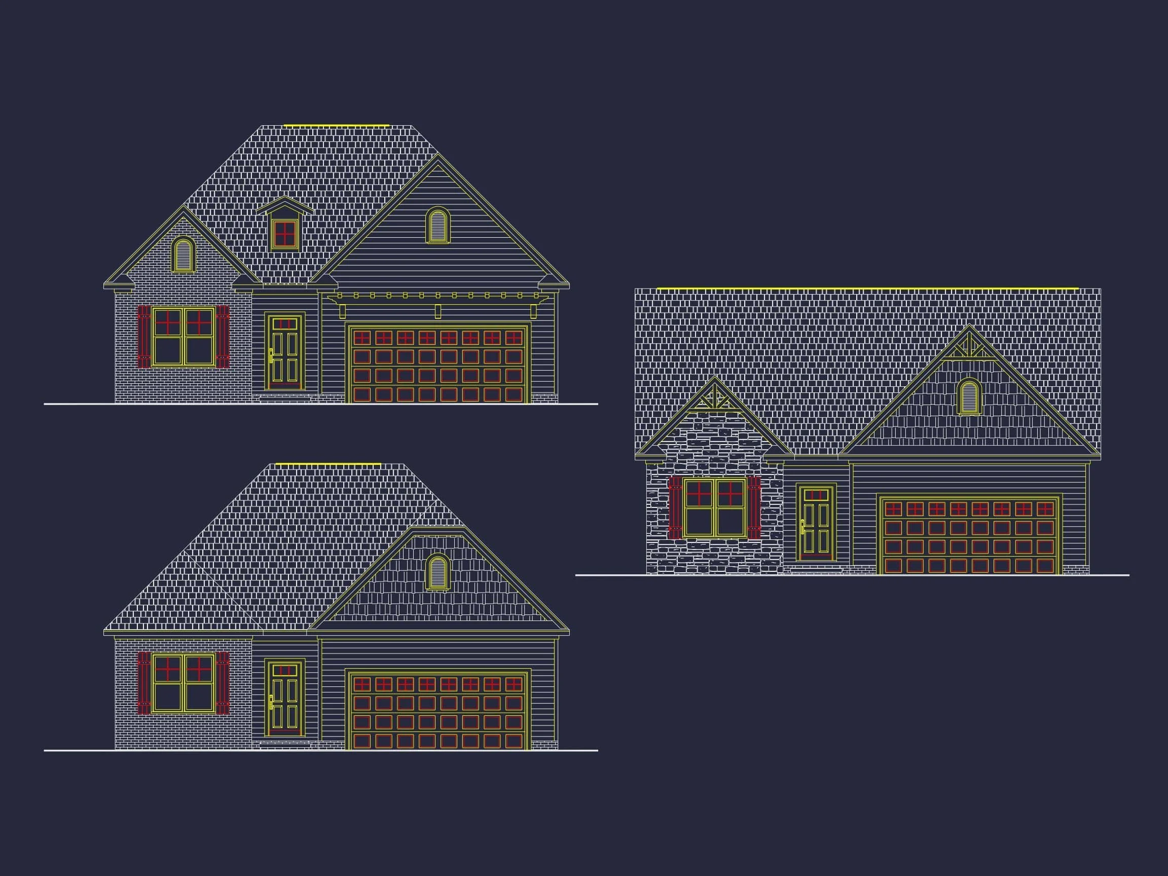 10-1622 HOUSE PLAN - Elegant House Plan with Open Floor Blueprint and CAD Designs 2 Elegant 1-Story House Plan with Open Floor Blueprint and Vaulted Ceilings
